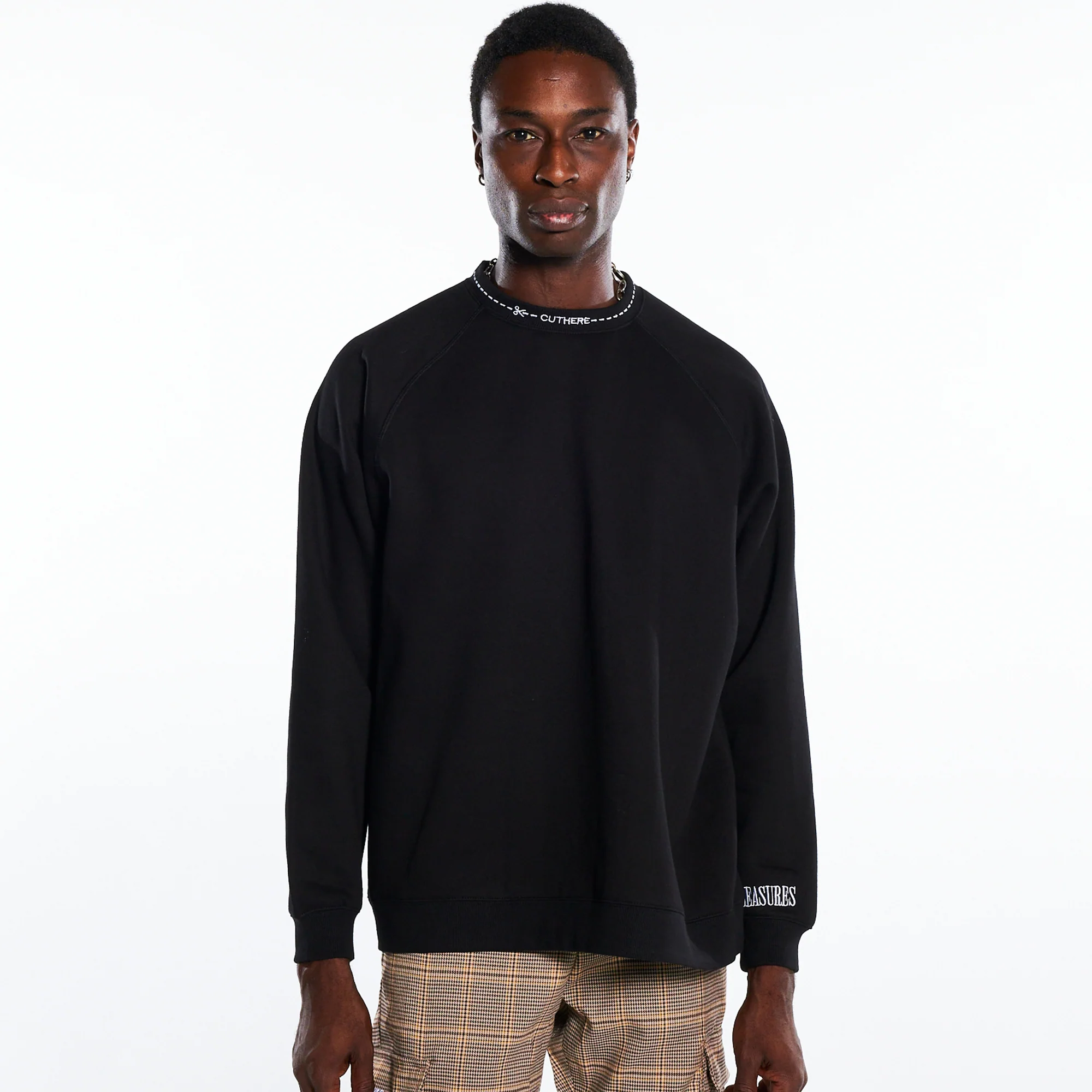 Pleasures Mens Cut Here Raglan Crewneck - Image 2