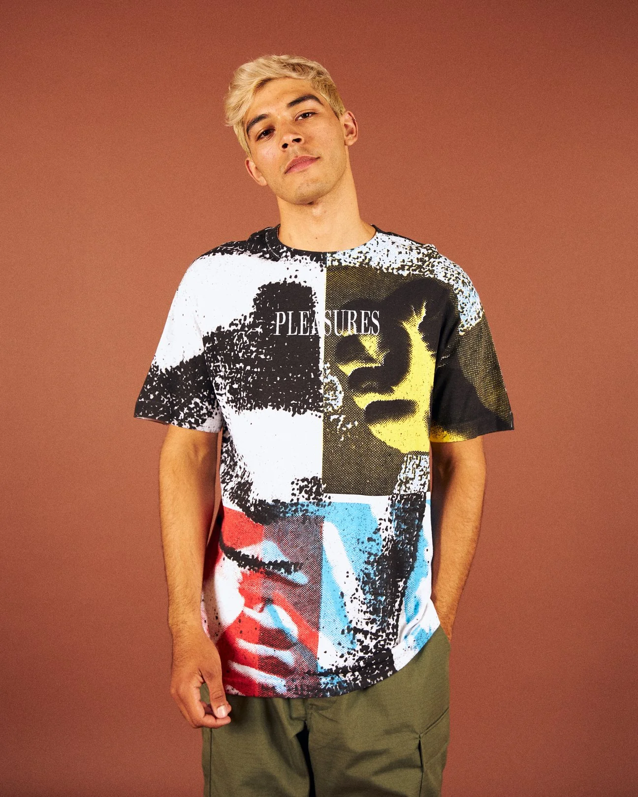 Pleasures Men Fisted Embroidered Multi T-Shirt - Image 3