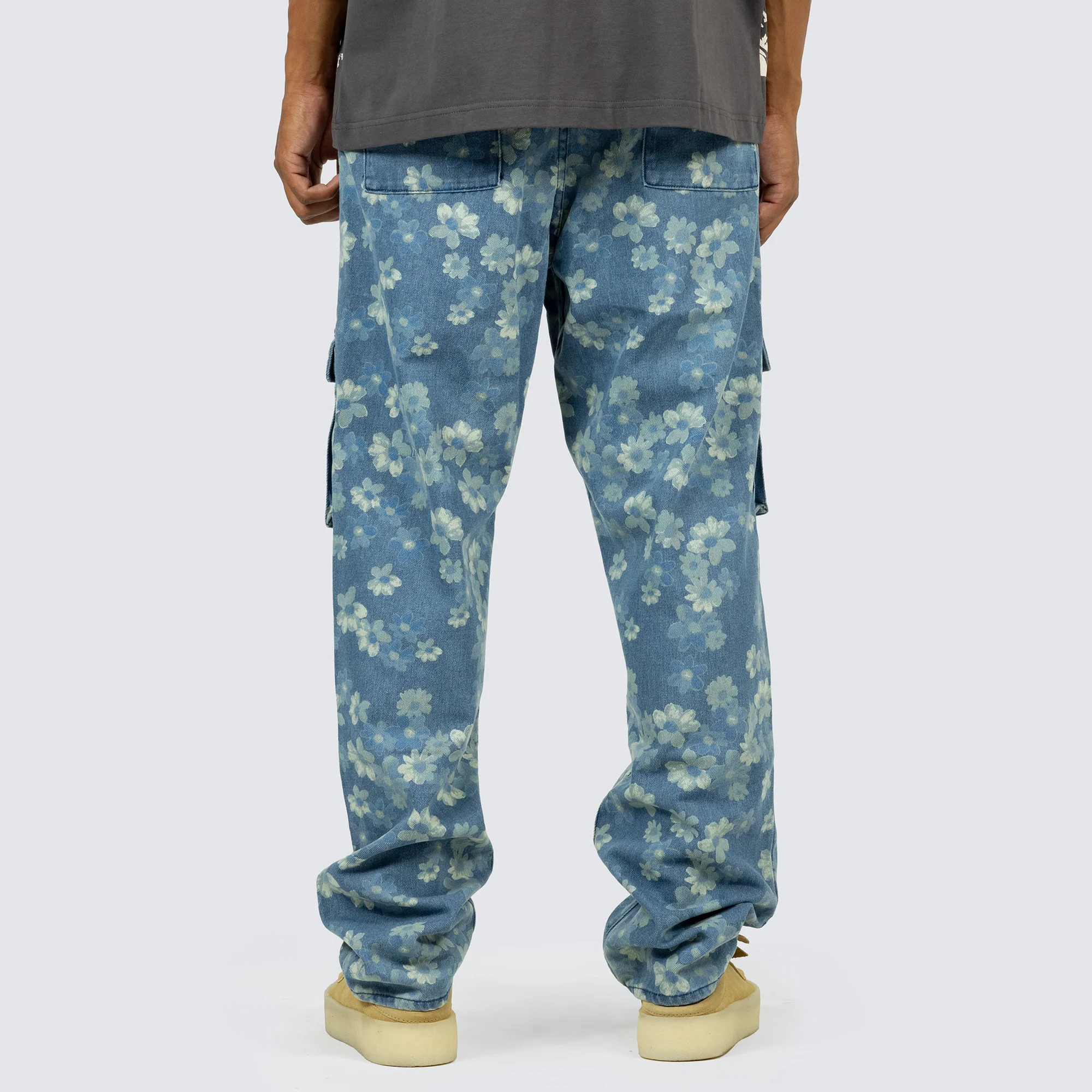 Pleasures Mens Garden Denim Cargo Pants - Image 3