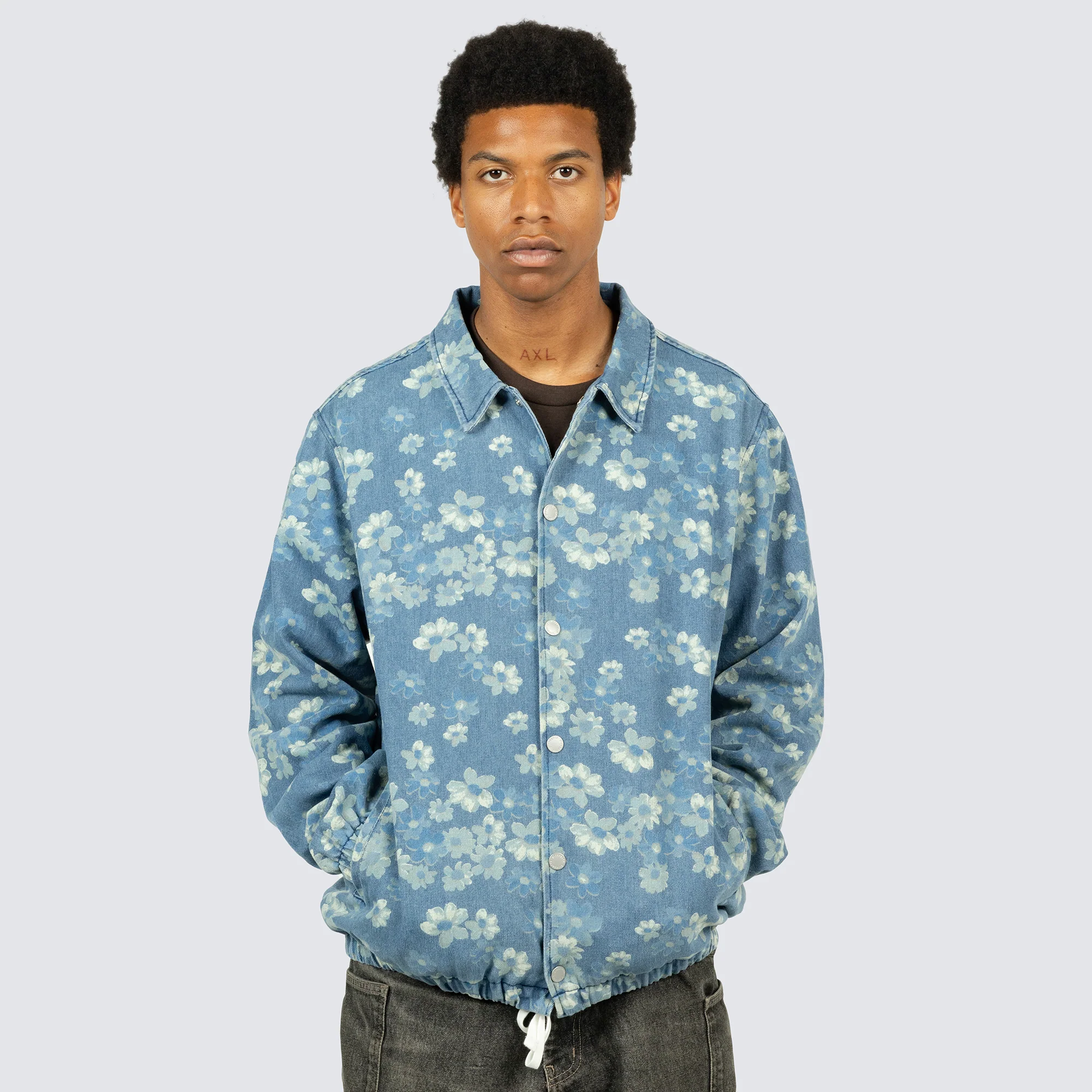Pleasures Mens Garden Denim Coach Jacket - Image 2