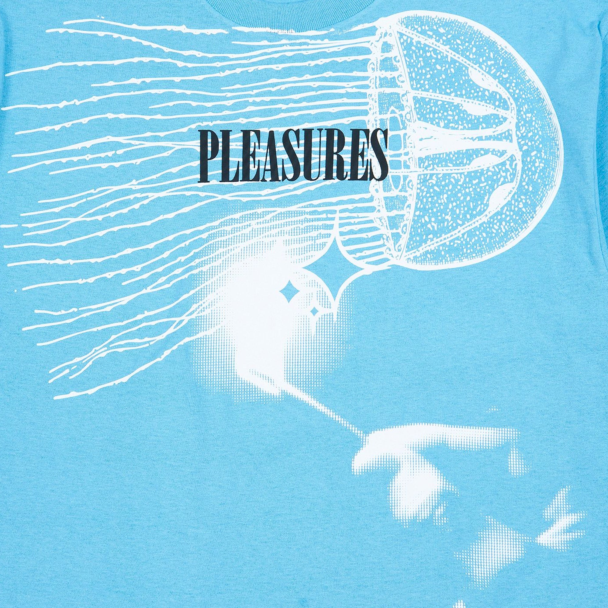 Pleasures Mens Glow T-Shirt 'Carolina Blue' - Image 2