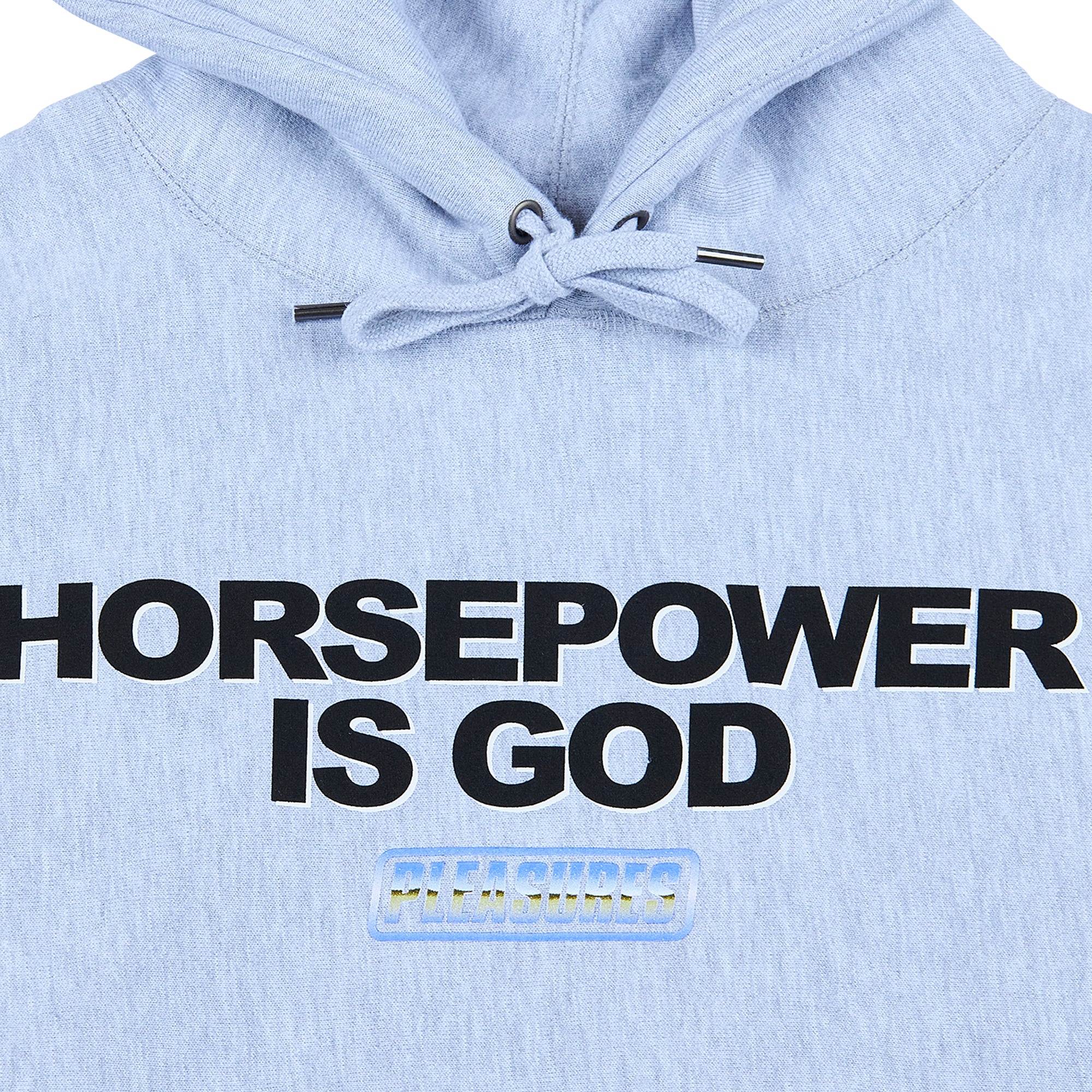 Pleasures Mens Horsepower Premium Hoody 'Heather Grey' - Image 3