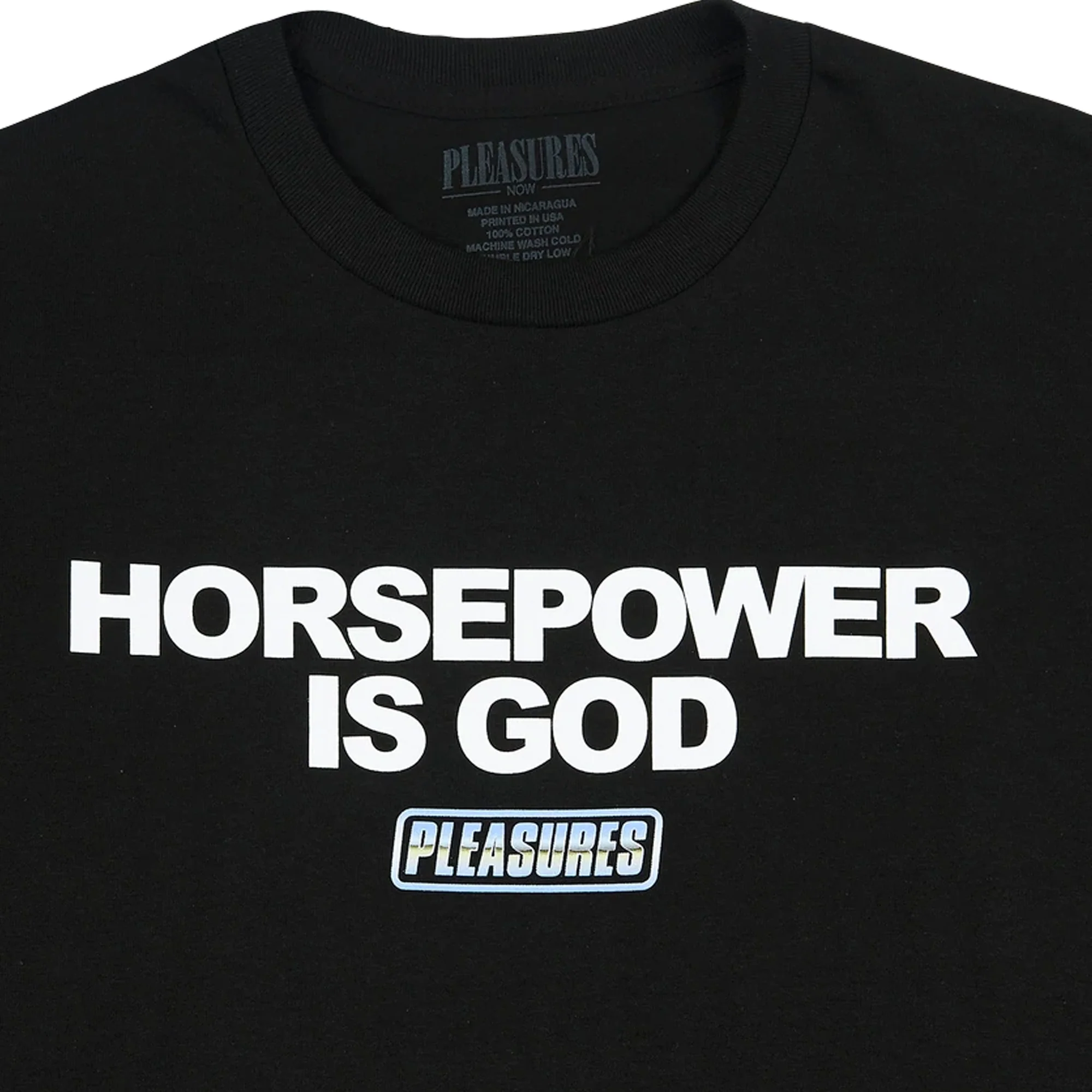 Pleasures Mens Horsepower T-Shirt 'Black' - Image 3