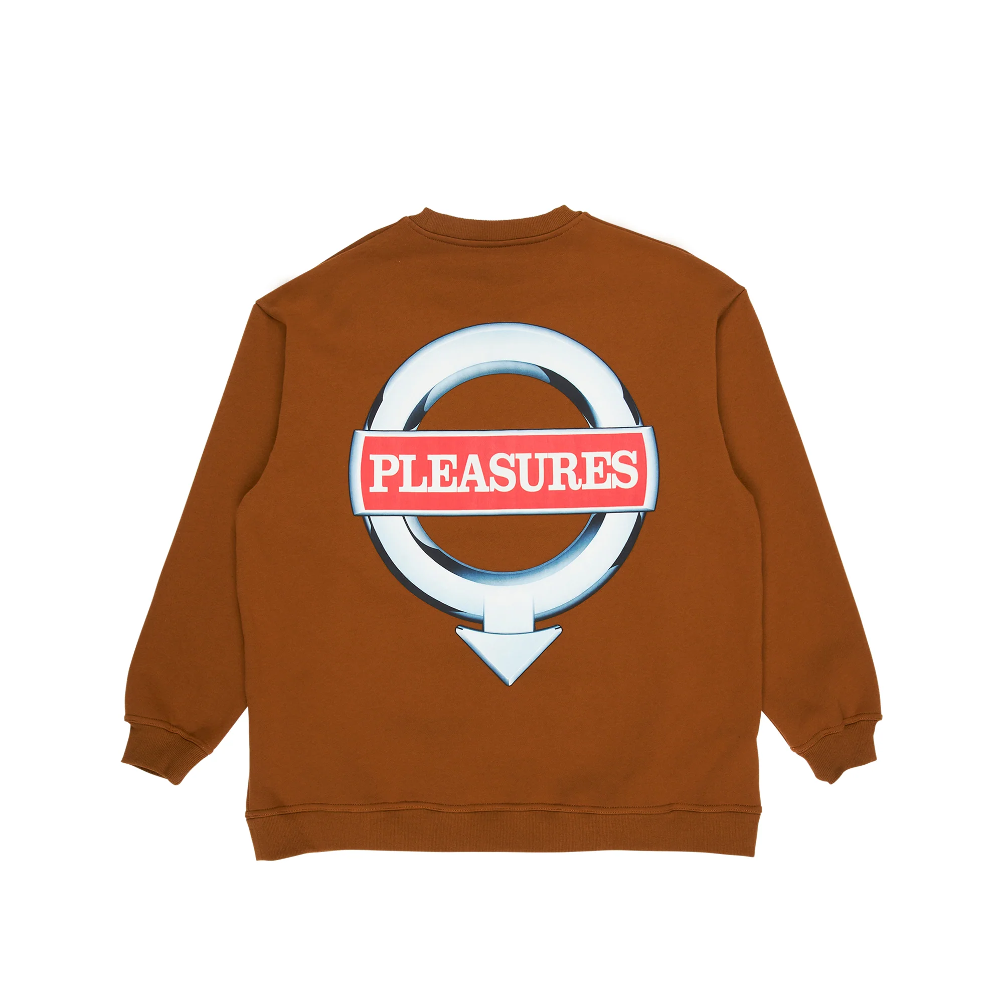 Pleasures Mens Language Crewneck 'Caramel' - Image 2
