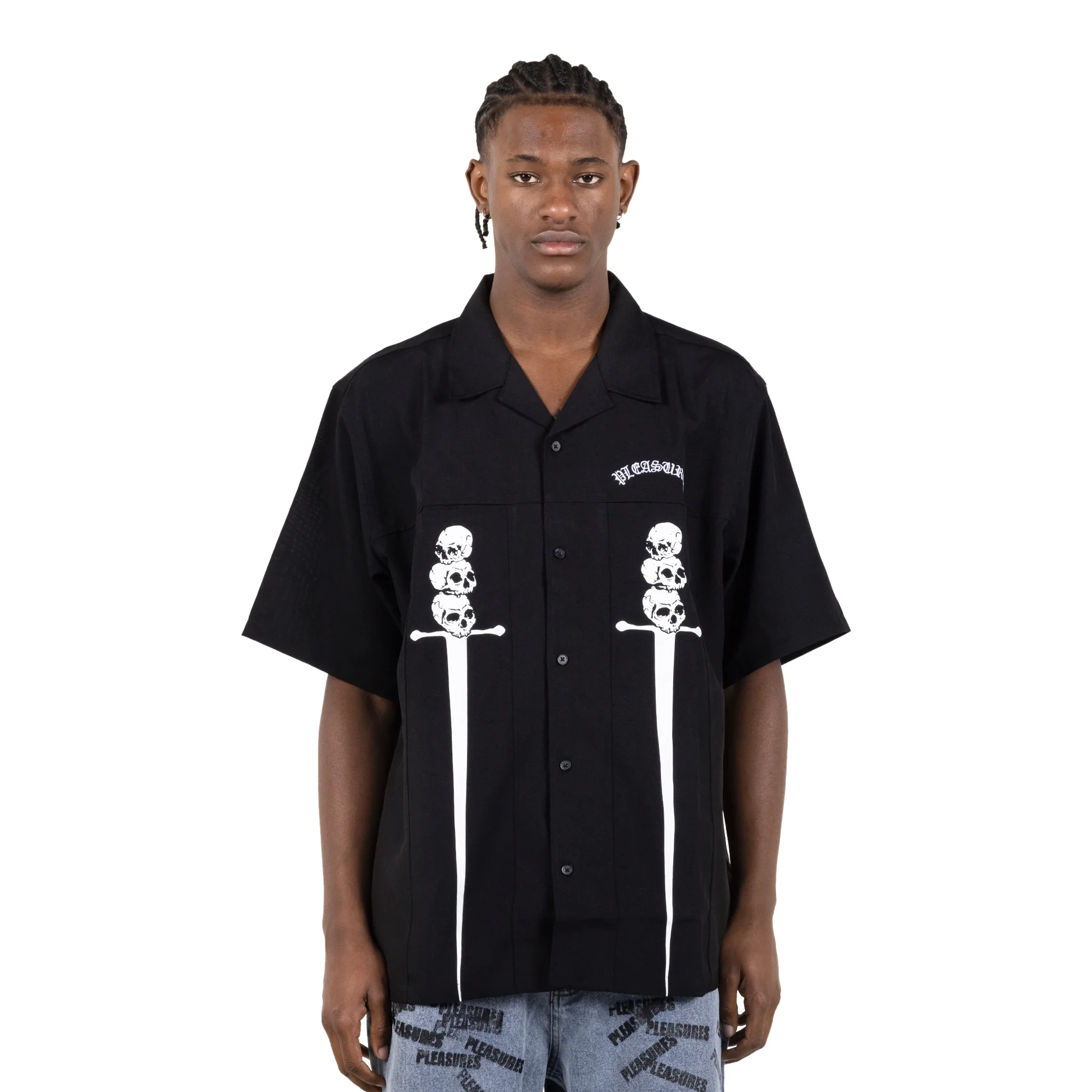 Pleasures Mens Luster Camp Collar Button Down Shirt - Image 2