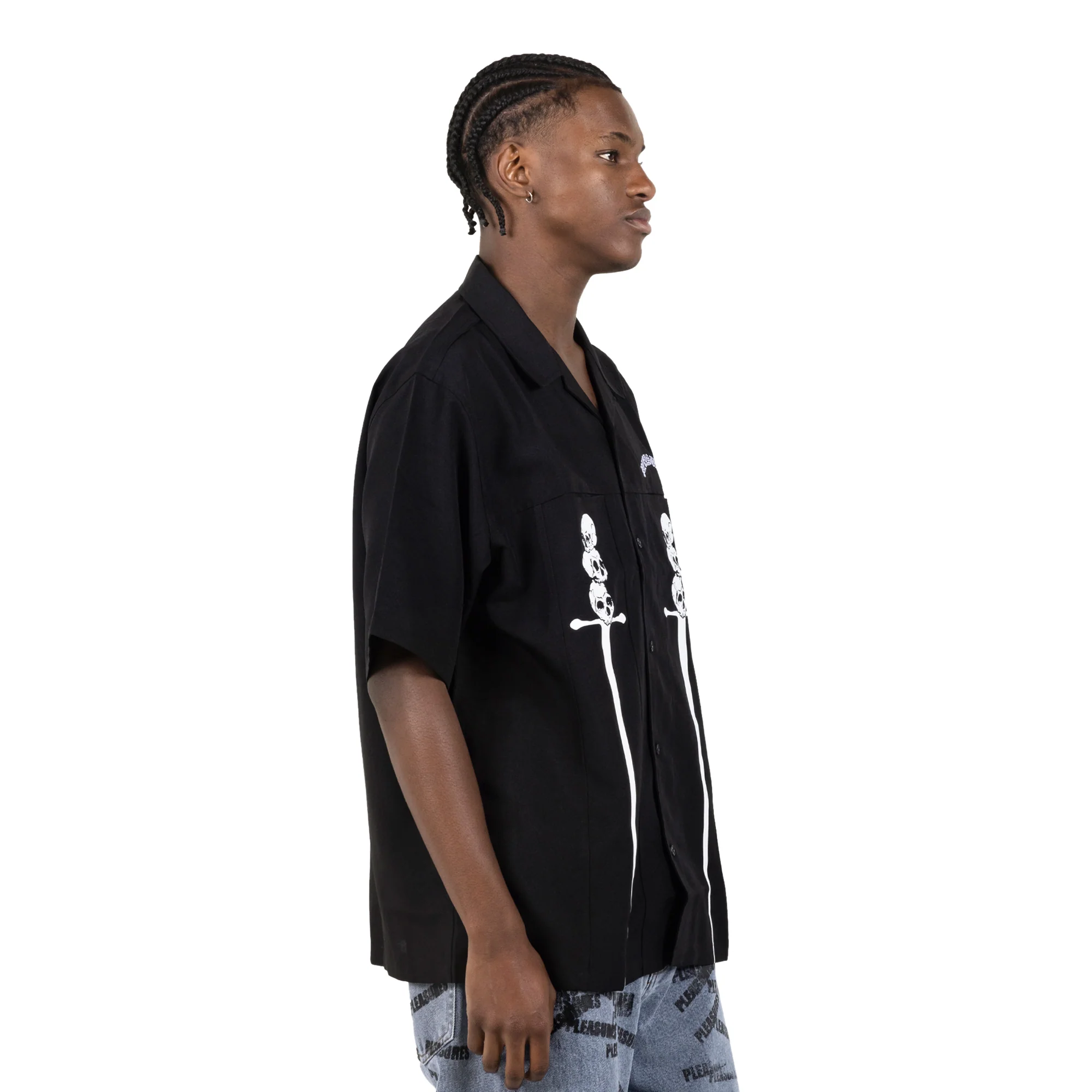 Pleasures Mens Luster Camp Collar Button Down Shirt - Image 3