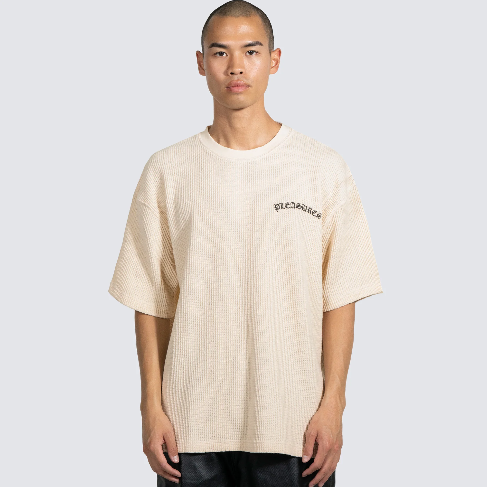 Pleasures Mens Neutral Thermal Tee - Image 3