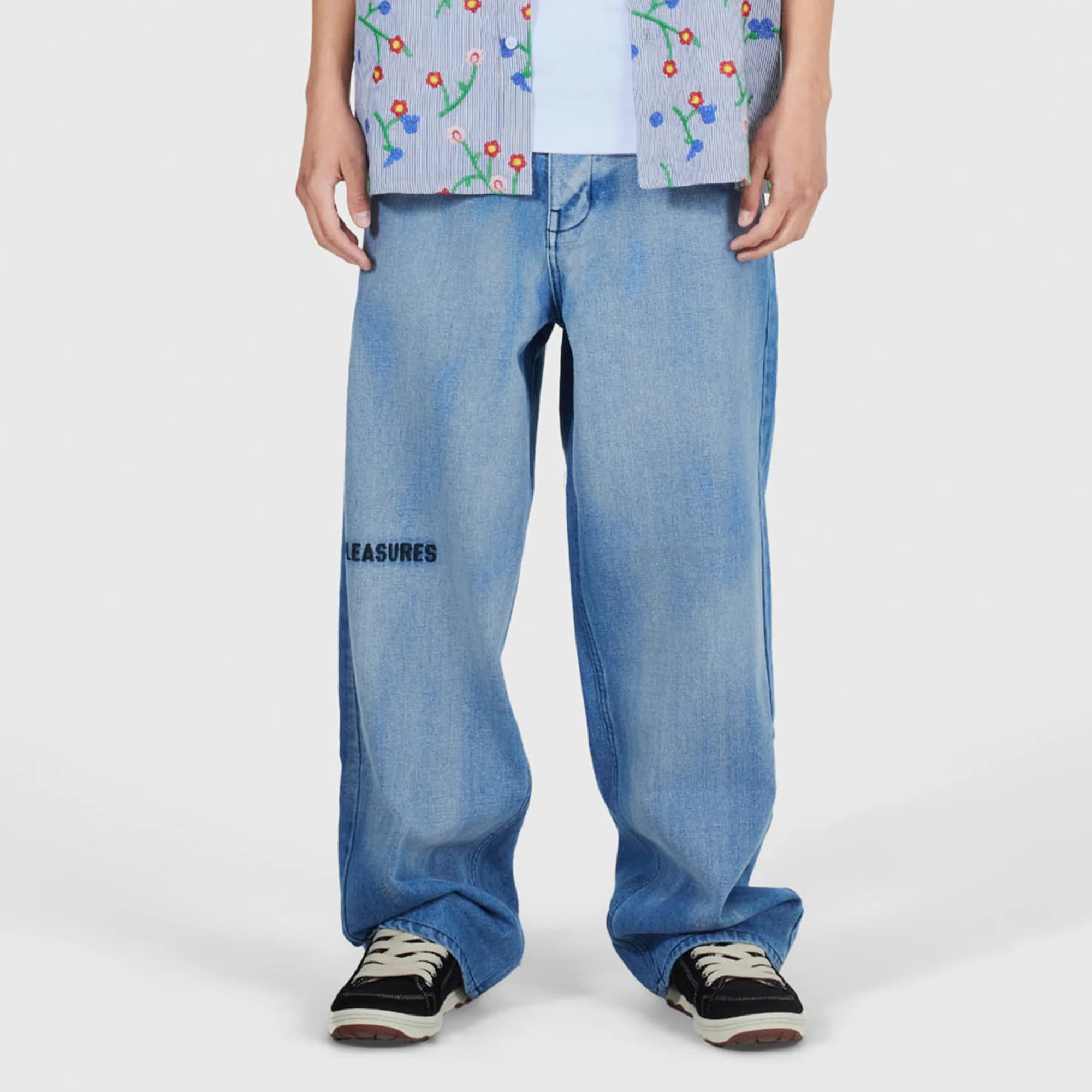 Pleasures Mens Oil Formula Baggy Jeans - Image 2