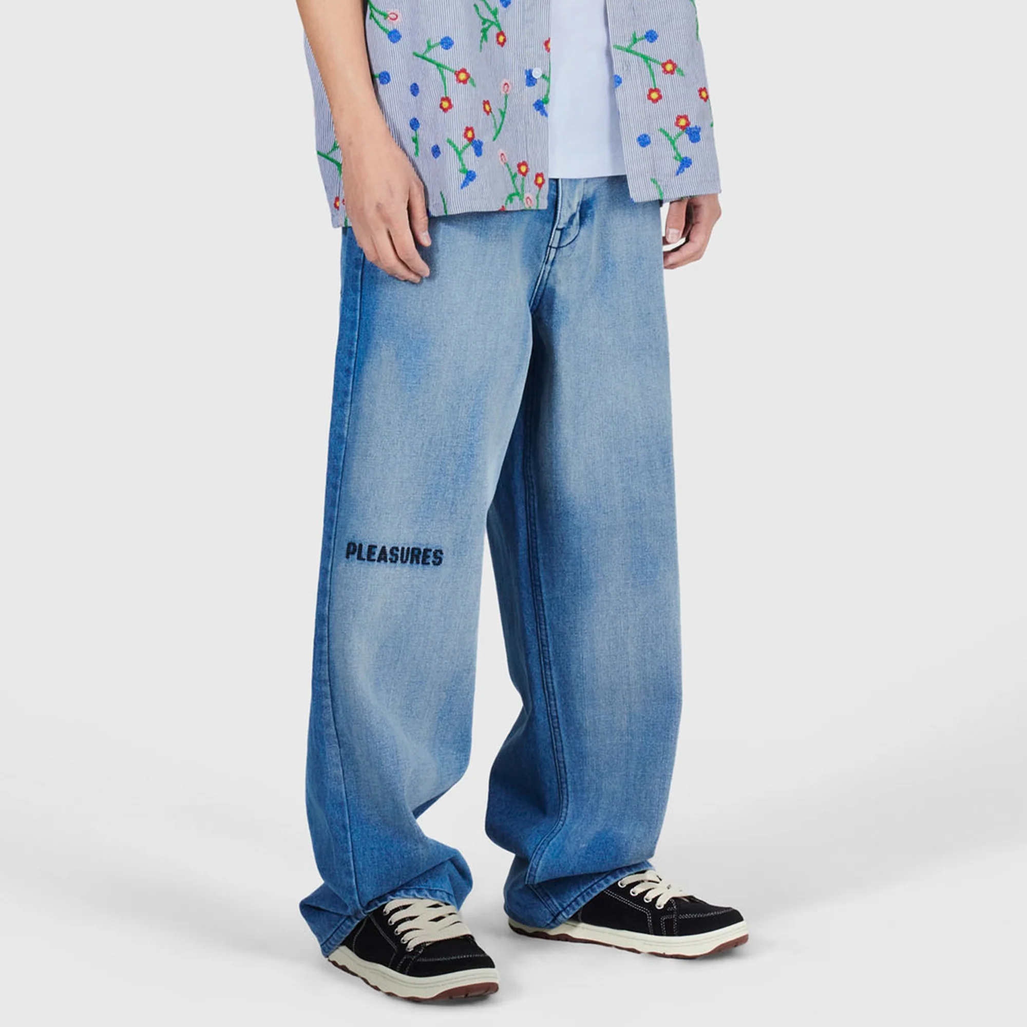 Pleasures Mens Oil Formula Baggy Jeans - Image 4