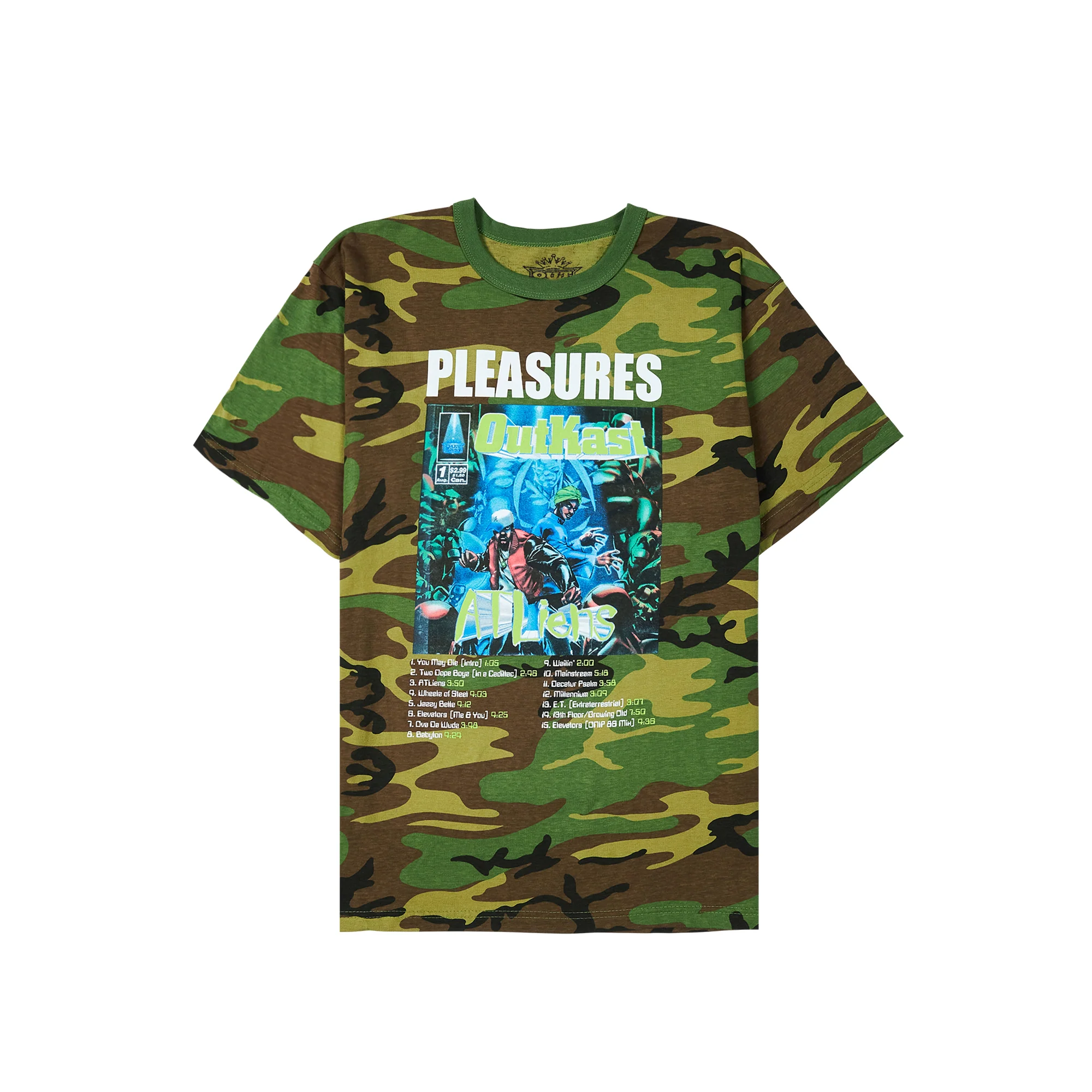Pleasures Mens Atliens T-Shirt 'Camo'