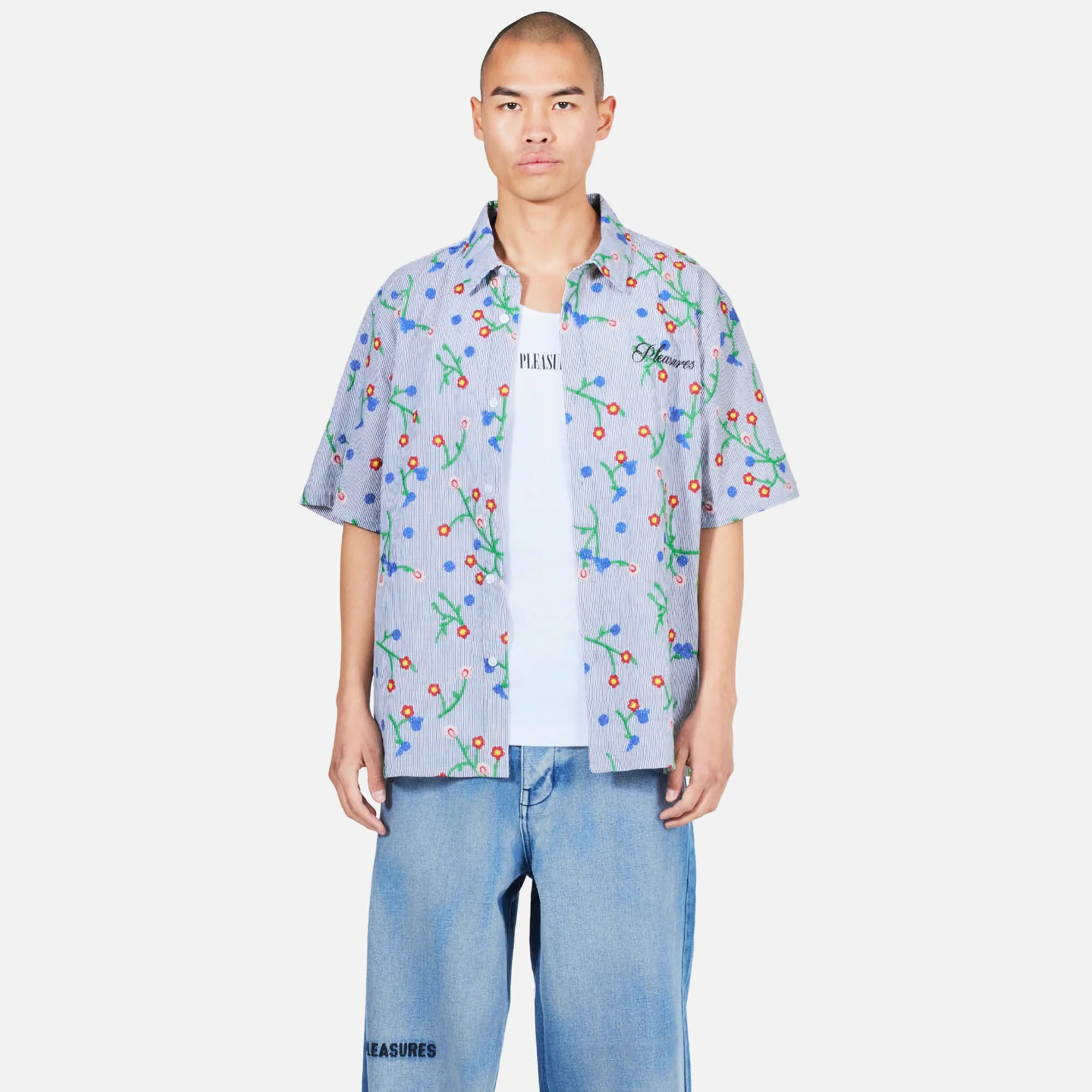 Pleasures Mens Plie Stripe Button Up Shirt - Image 3