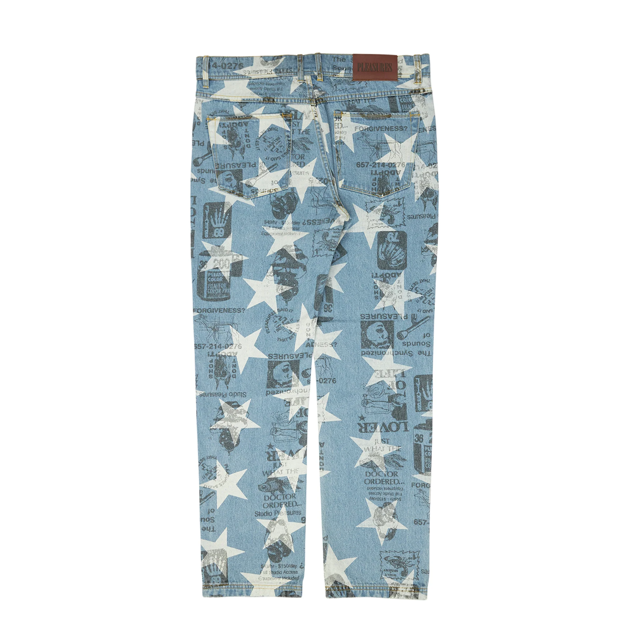 Pleasures Mens Poppy Denim Pants 'Blue' - Image 2