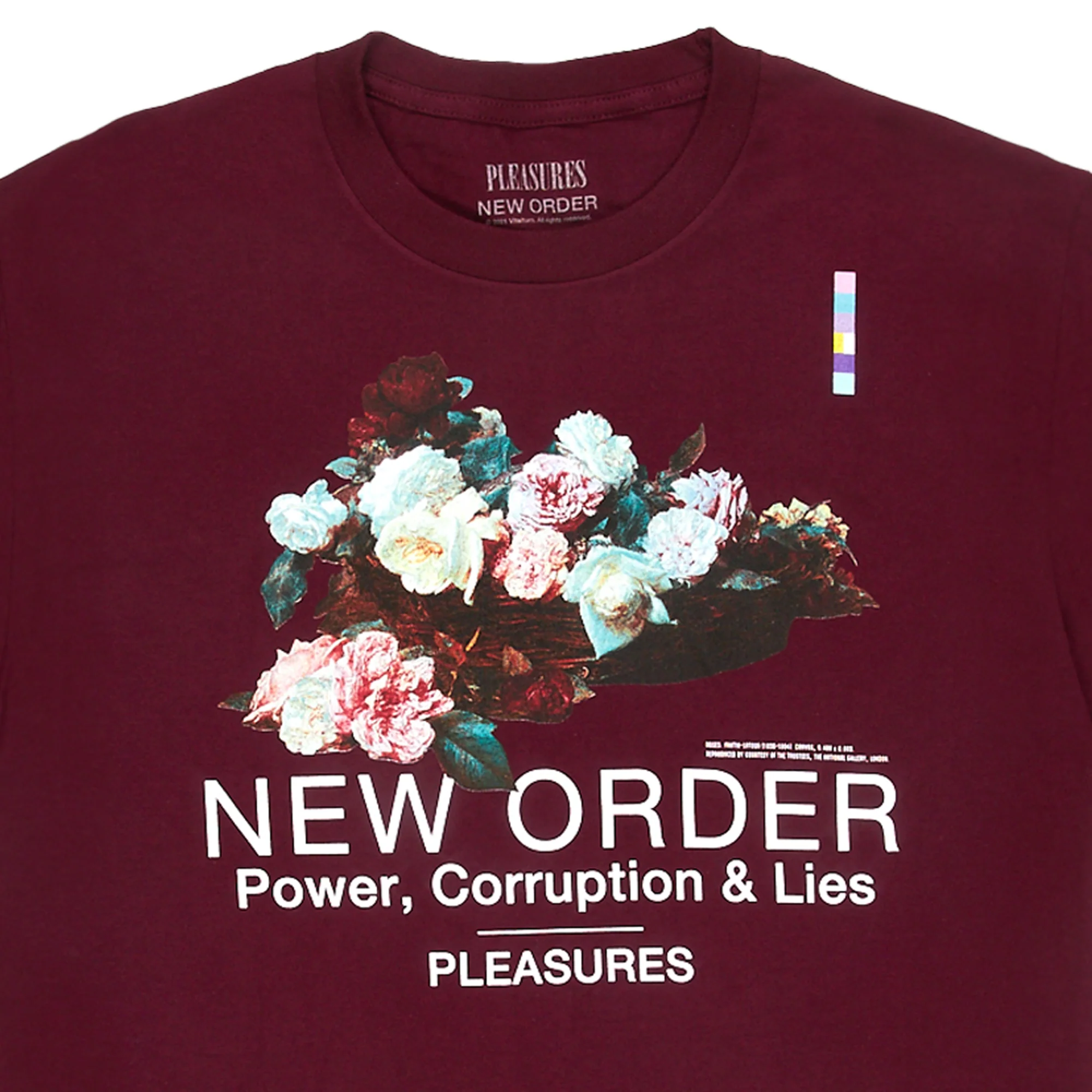 Pleasures Mens Power T-Shirt 'Burgundy' - Image 2