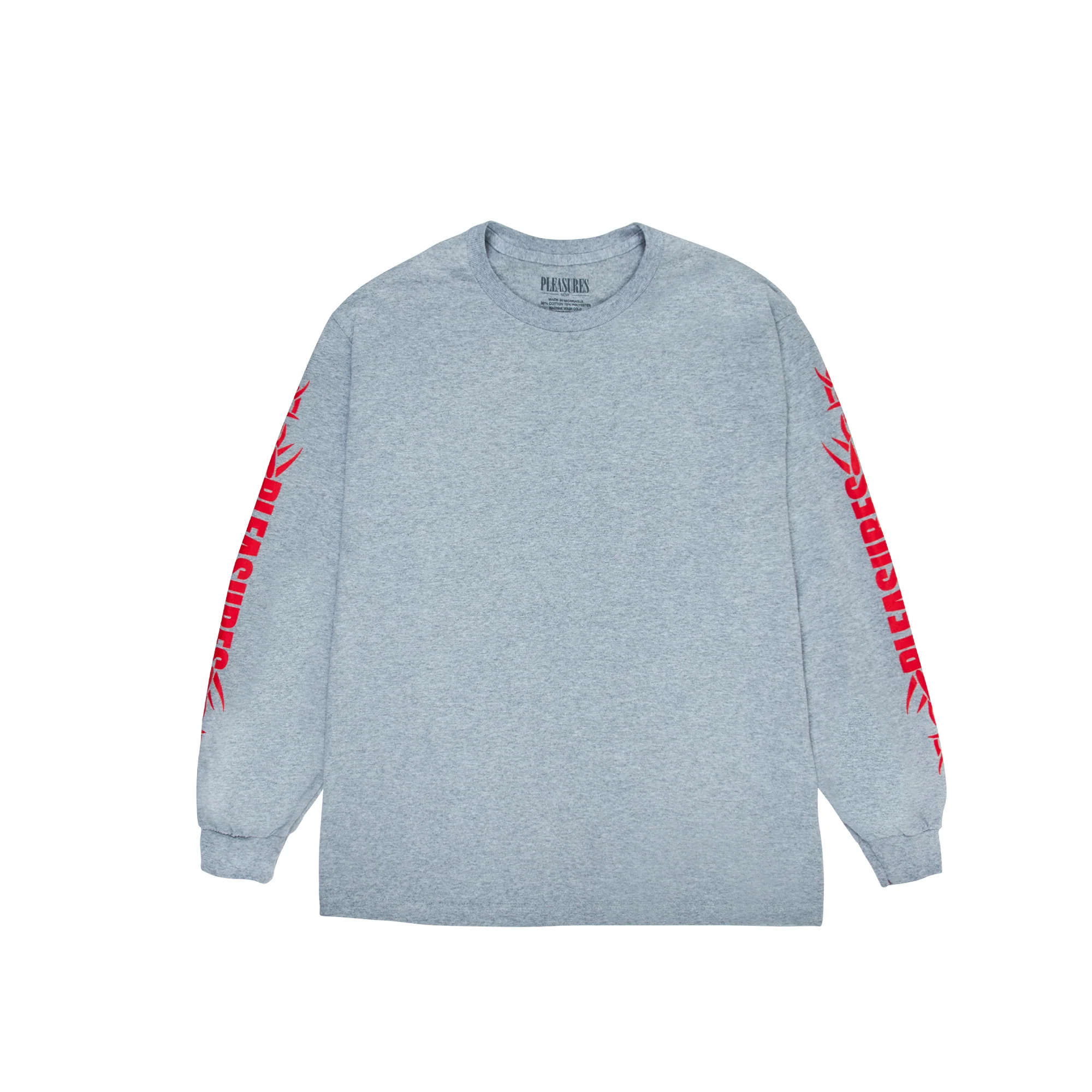 Pleasures Men Razor Logo Long Sleeve Heather Grey Shirt