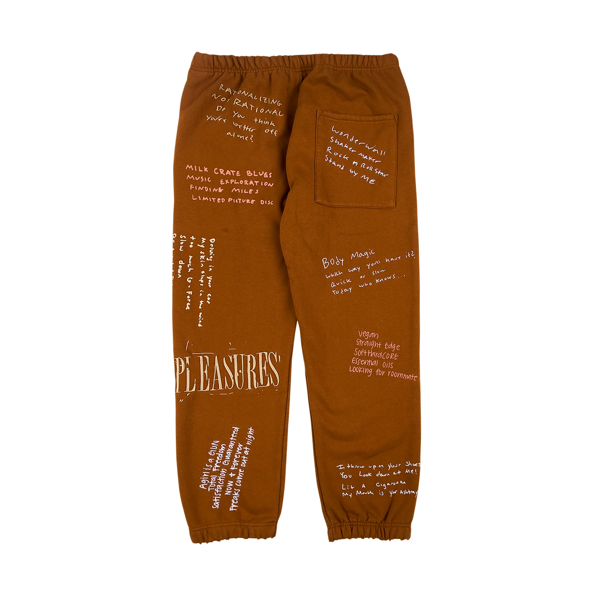 Pleasures Mens Remote Sweatpant 'Brown' - Image 2