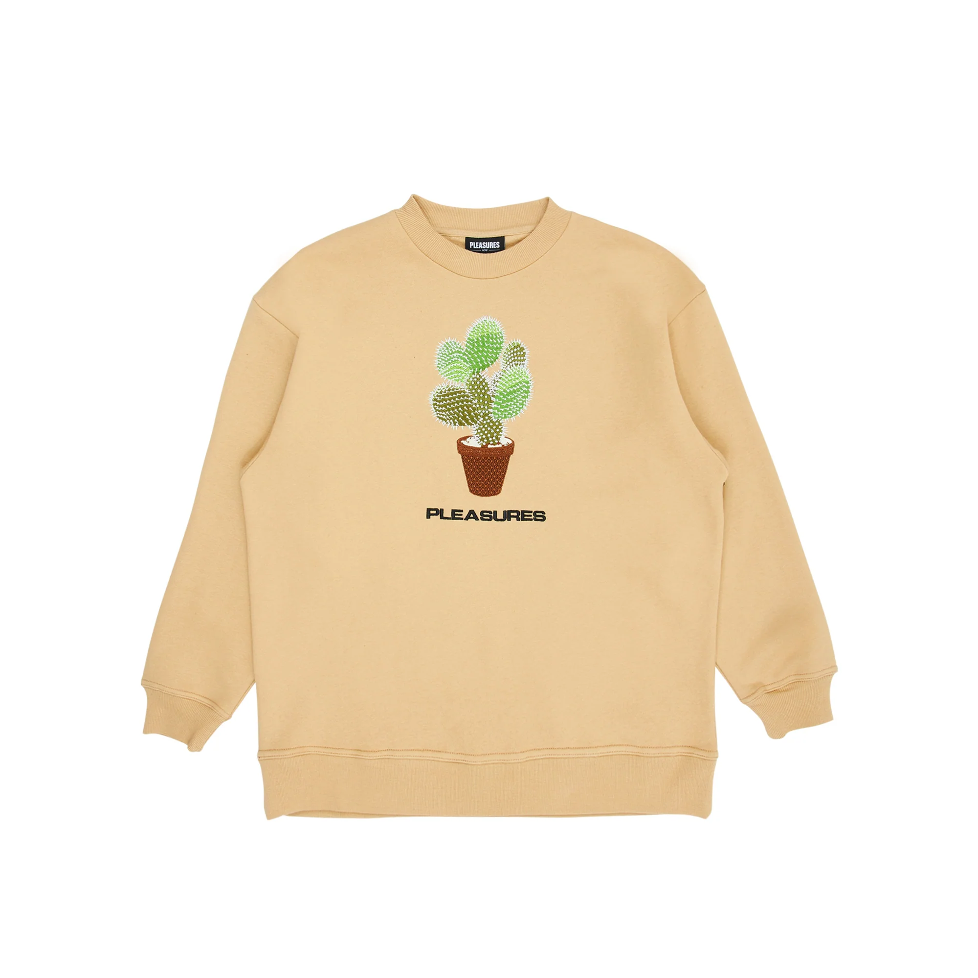 Pleasures Mens 'Tan' Spike Embroidered Crewneck