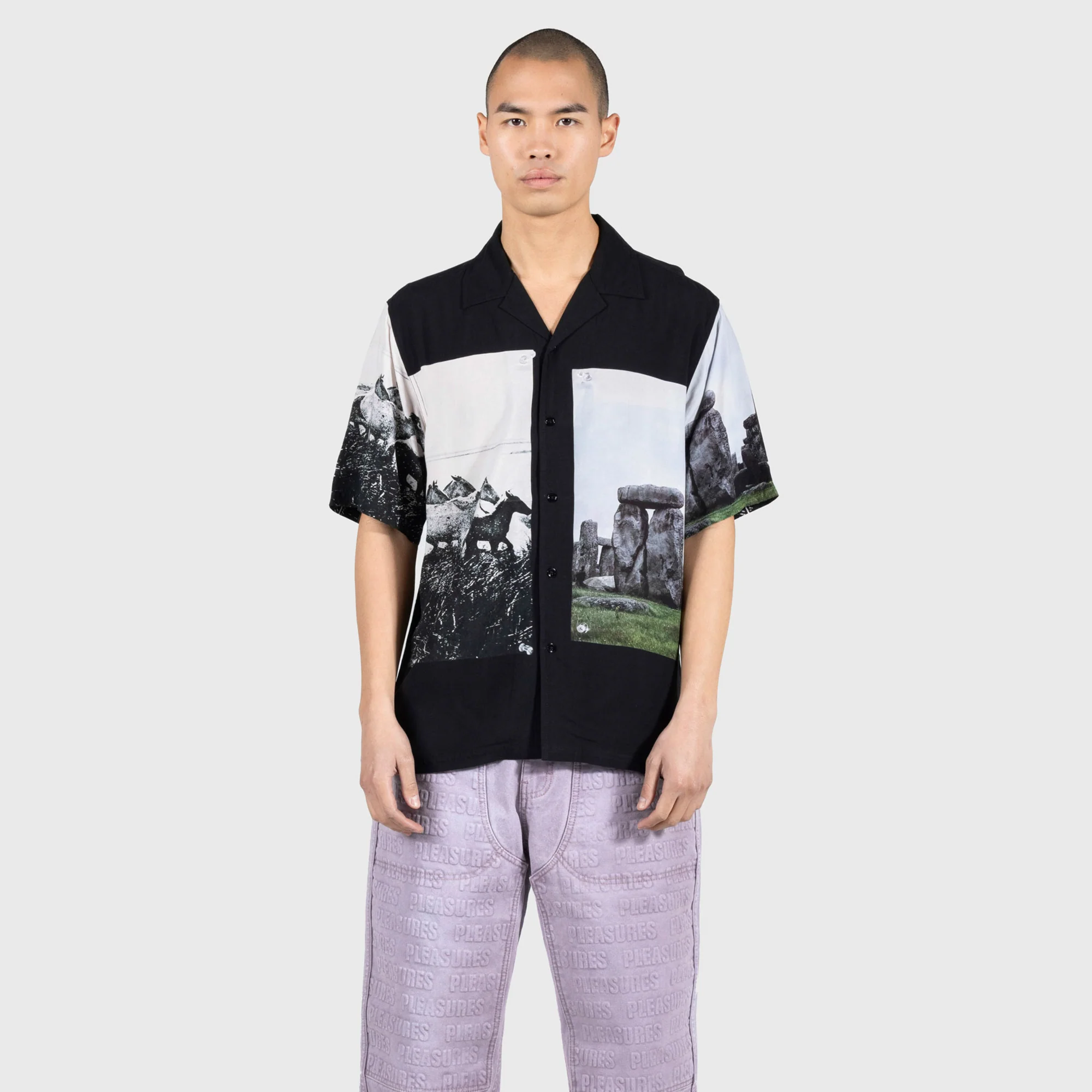 Pleasures Mens Stone Horse Button Down - Image 2