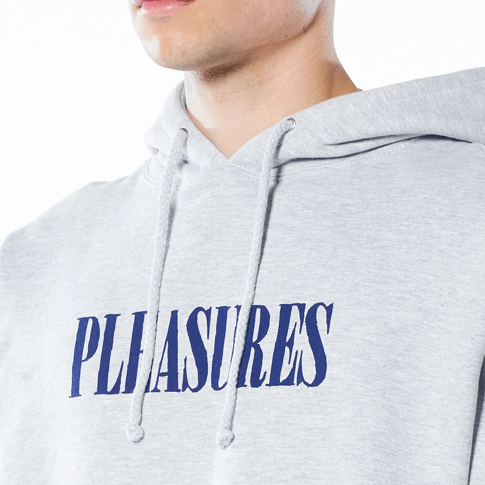 Pleasures Mens Tickle Logo Hoody 'Heather Grey' - Image 2