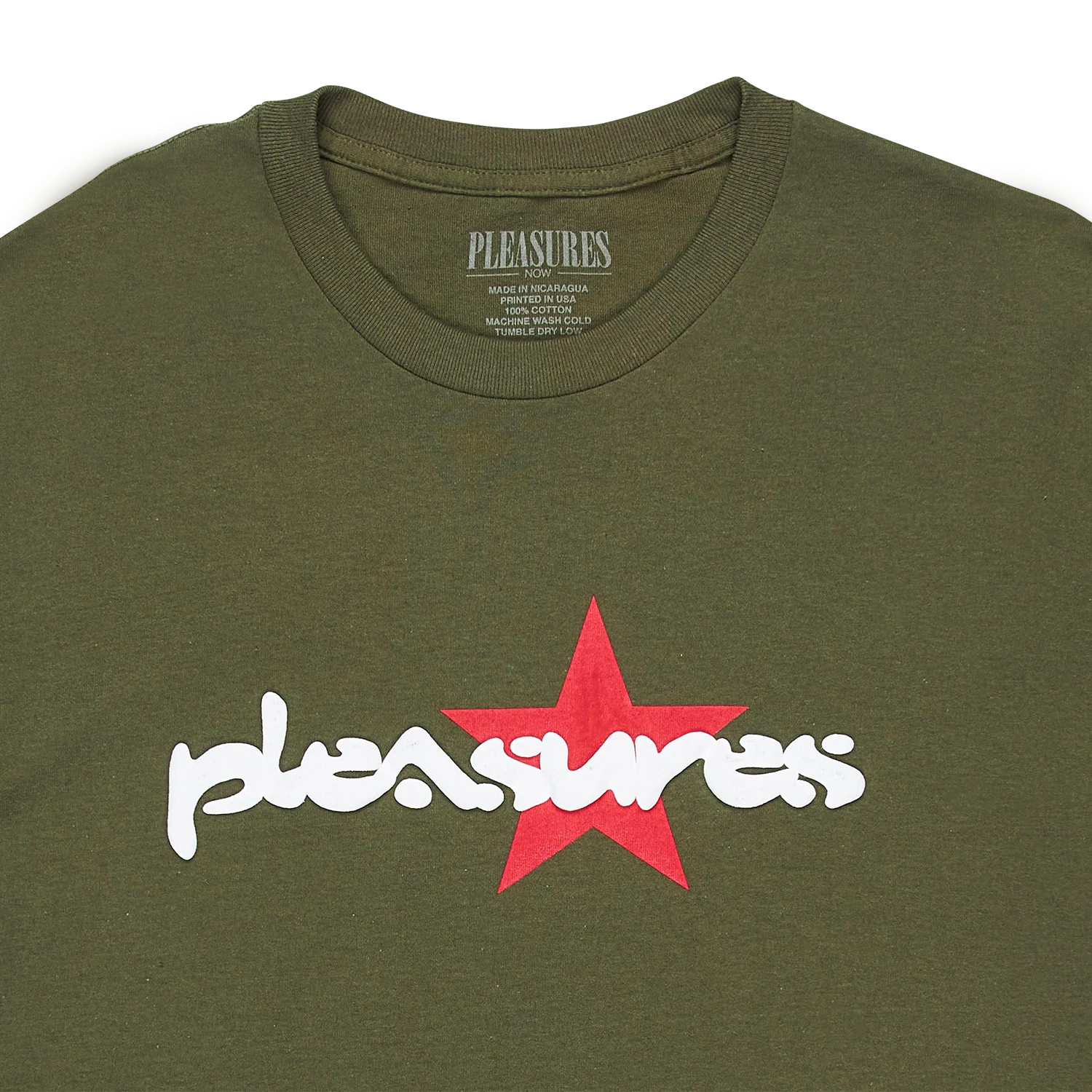 Pleasures Mens Vibration T-Shirt 'Olive' - Image 2