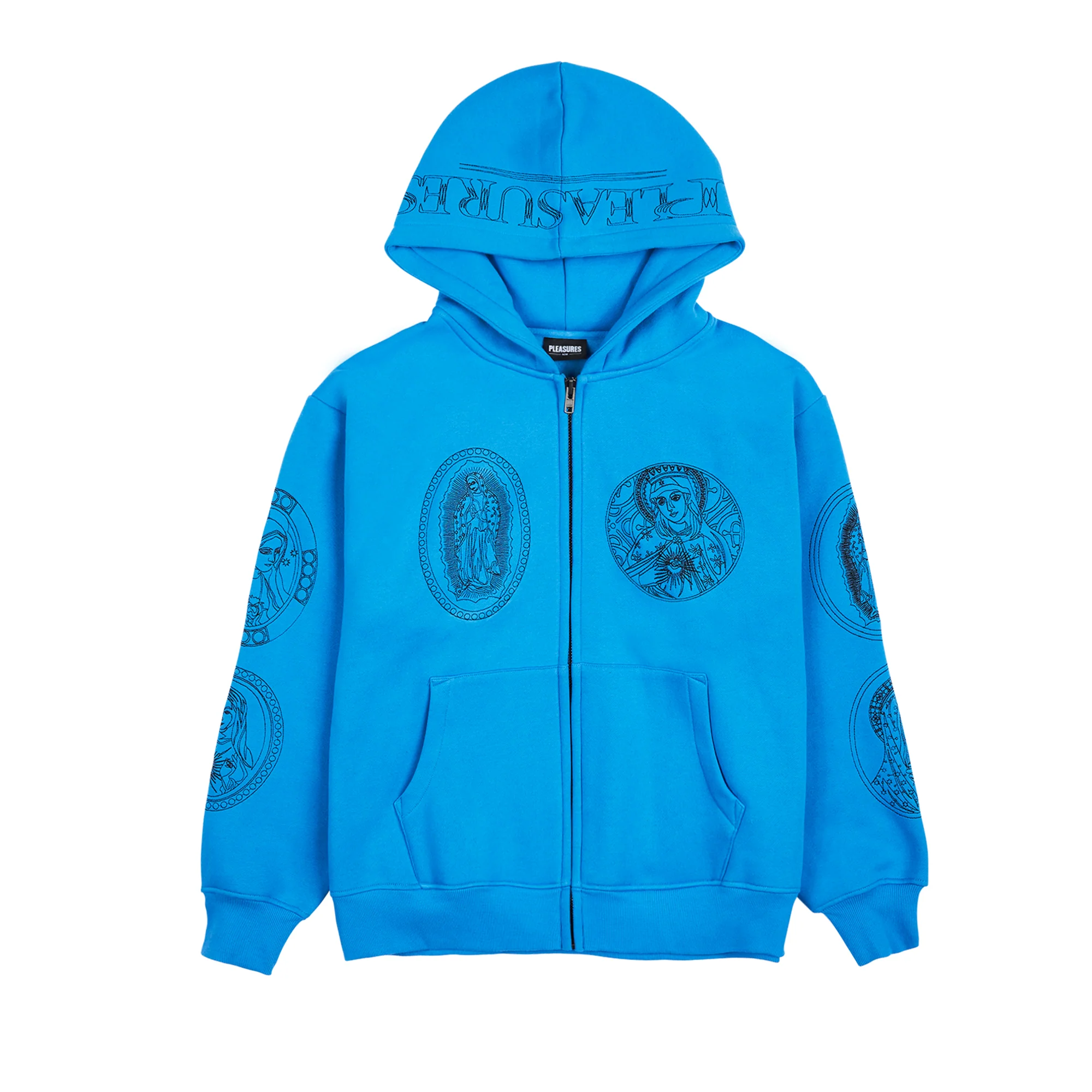 Pleasures Mens Virgin Zip Hoodie 'Blue'