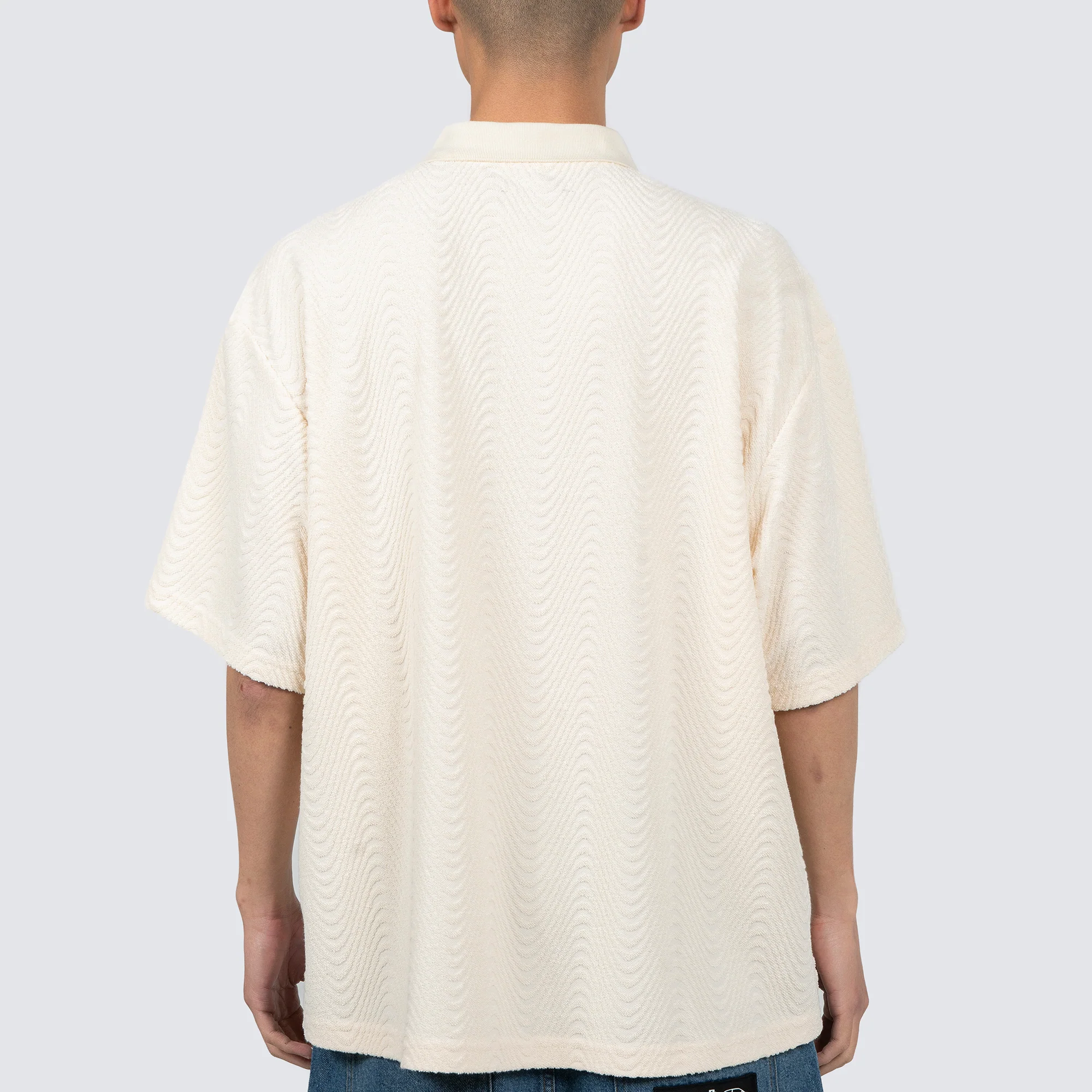 Pleasures Mens Zen Terry Boxy Polo Shirt - Image 3