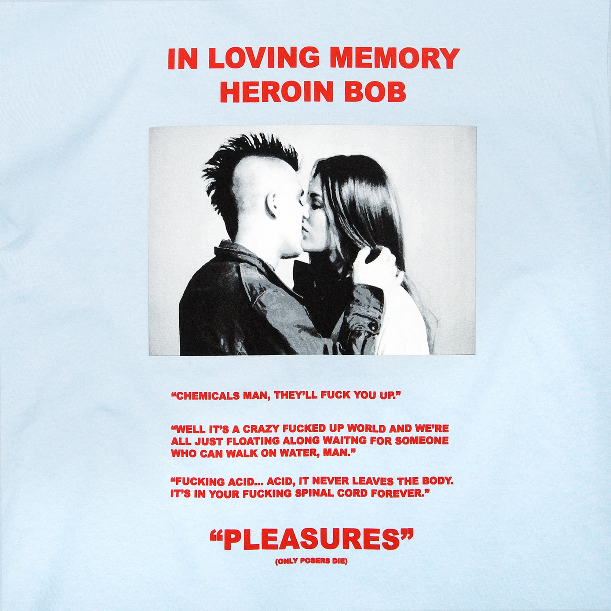 Pleasures RIP Bob Tee - Powder Blue - Image 2