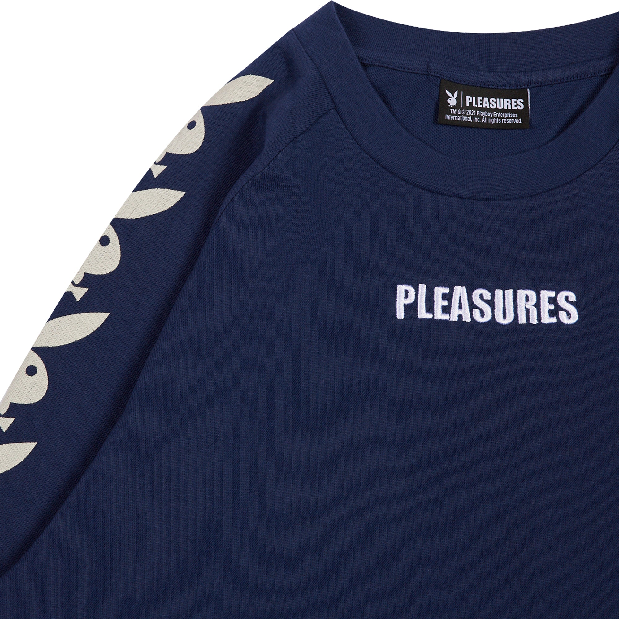 Pleasures x Playboy Mens Raglan Long Sleeve 'Navy' - Image 3