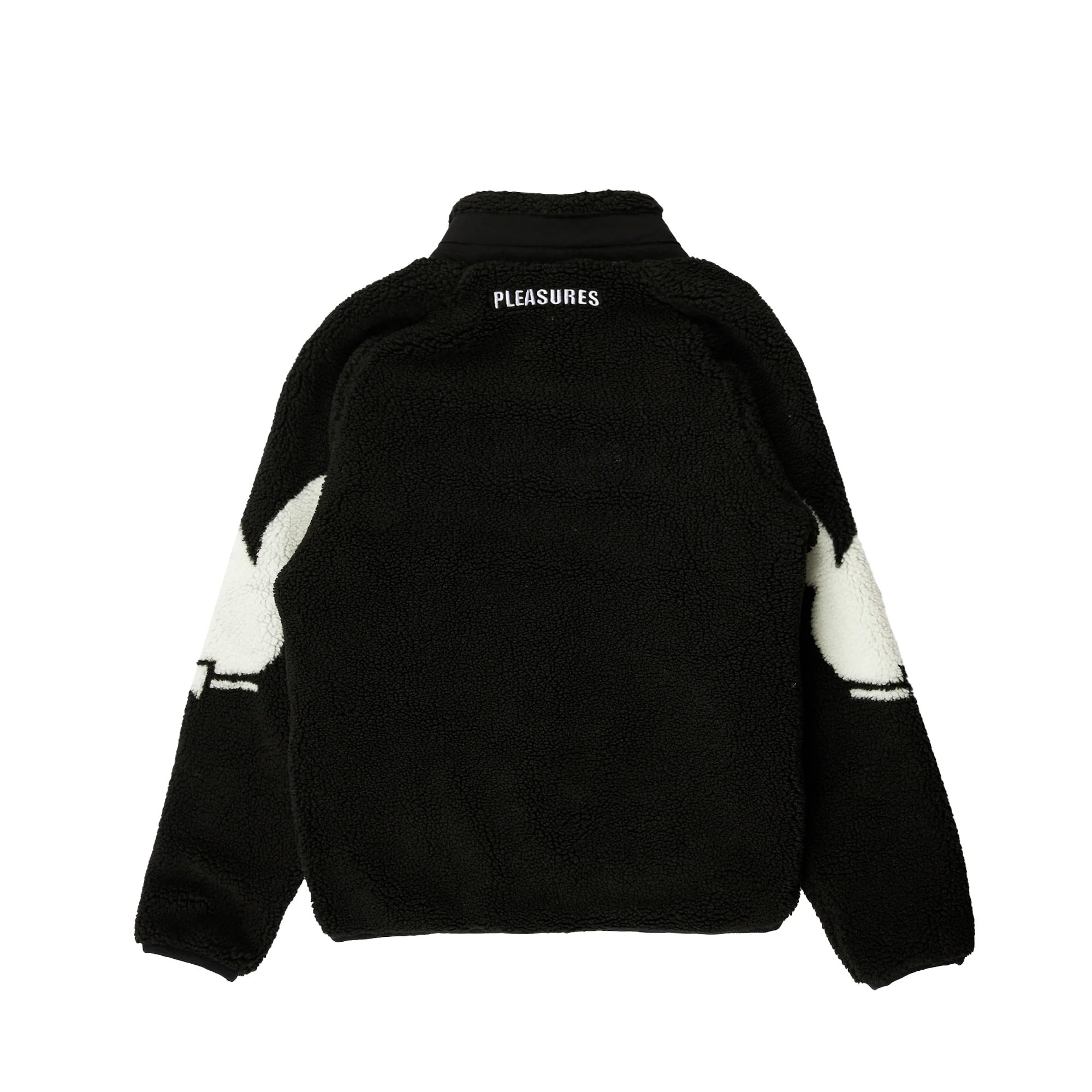 Pleasures x Playboy Mens Bunny Sherpa Zip Up Jacket 'Black' - Image 2