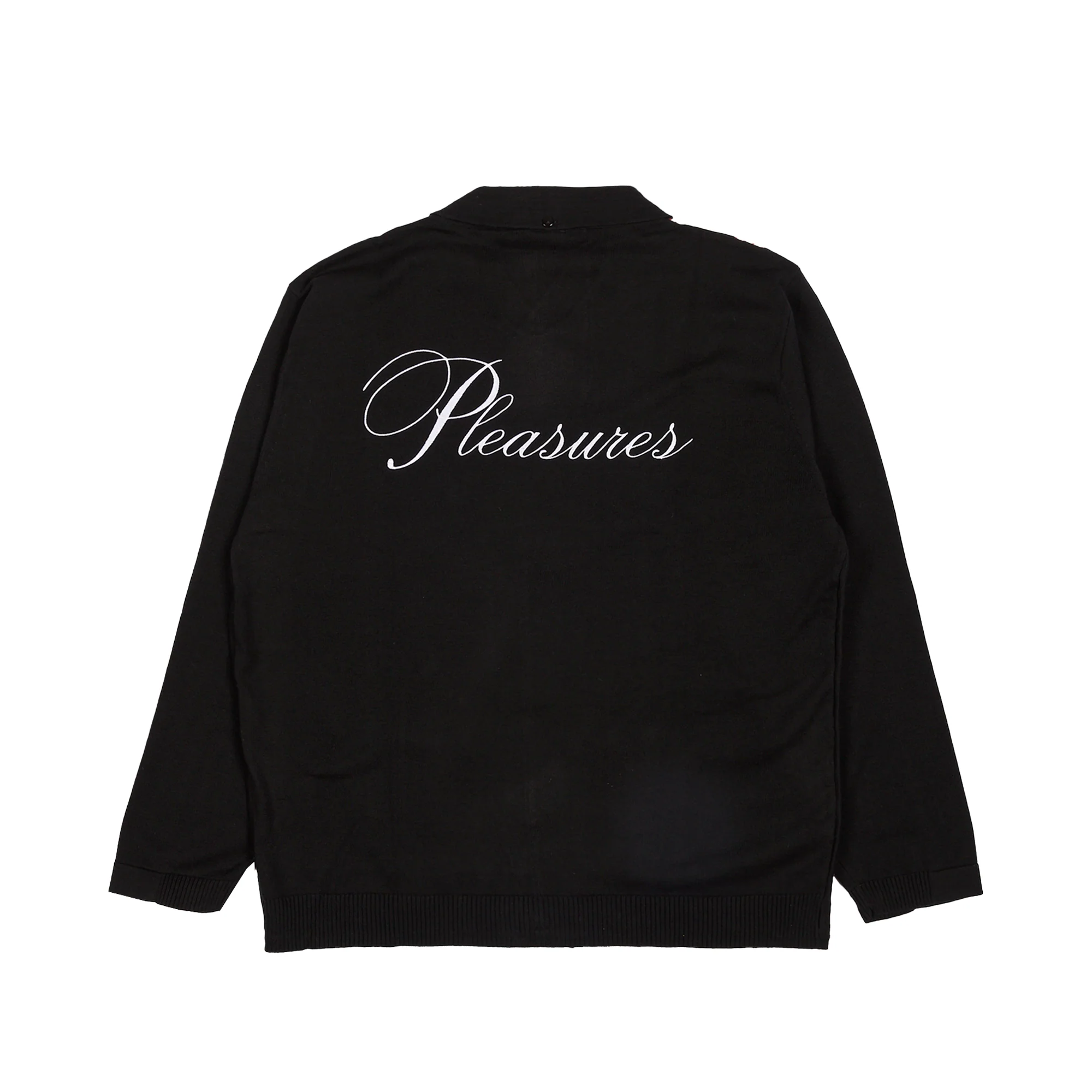 Pleasures x Playboy Mens Club Woven Cardigan Sweater 'Black' - Image 2