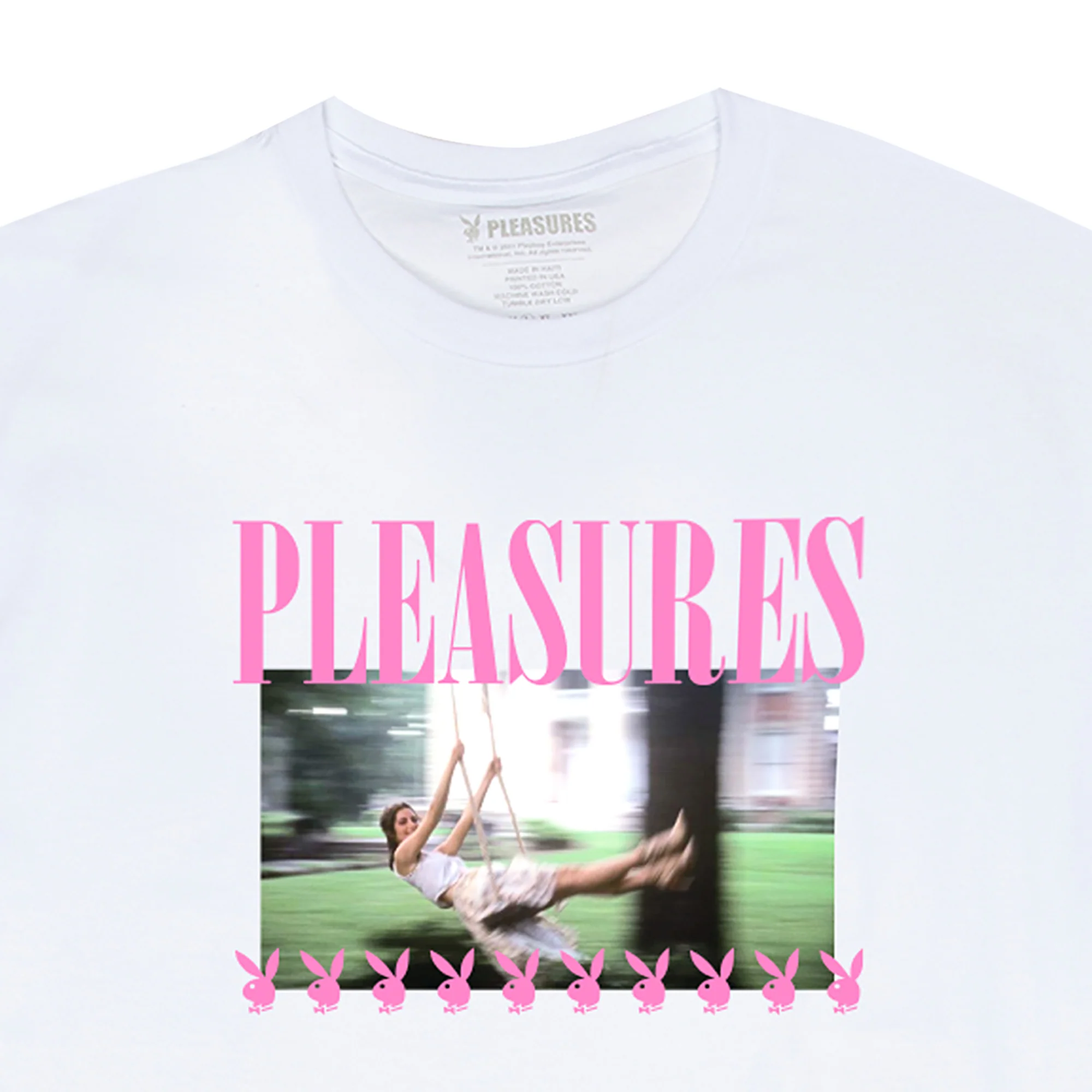 Pleasures x Playboy Mens Swing T-Shirt 'White' - Image 2