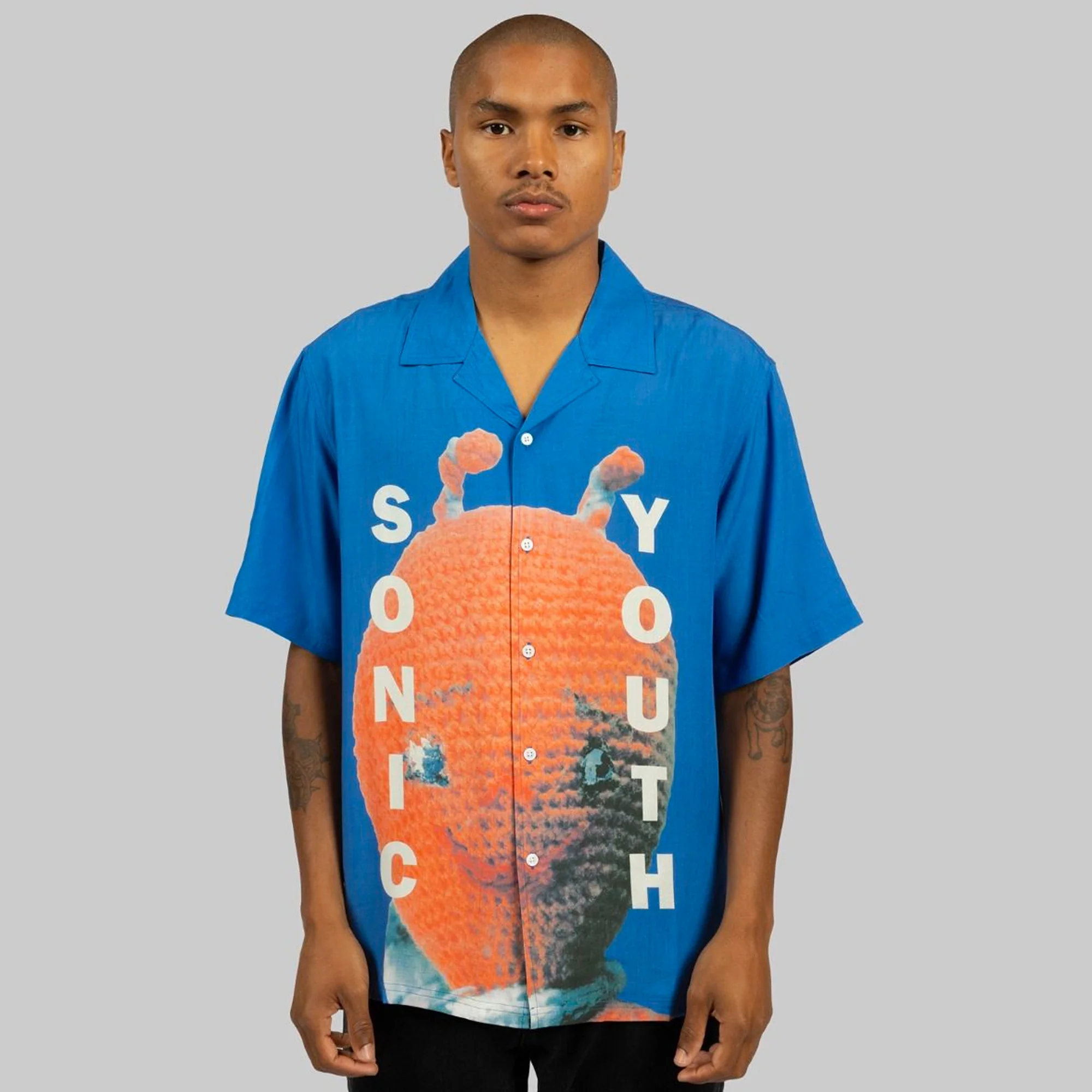 Pleasures x Sonic Youth Mens Alien Camp Collar Shirt - Image 2