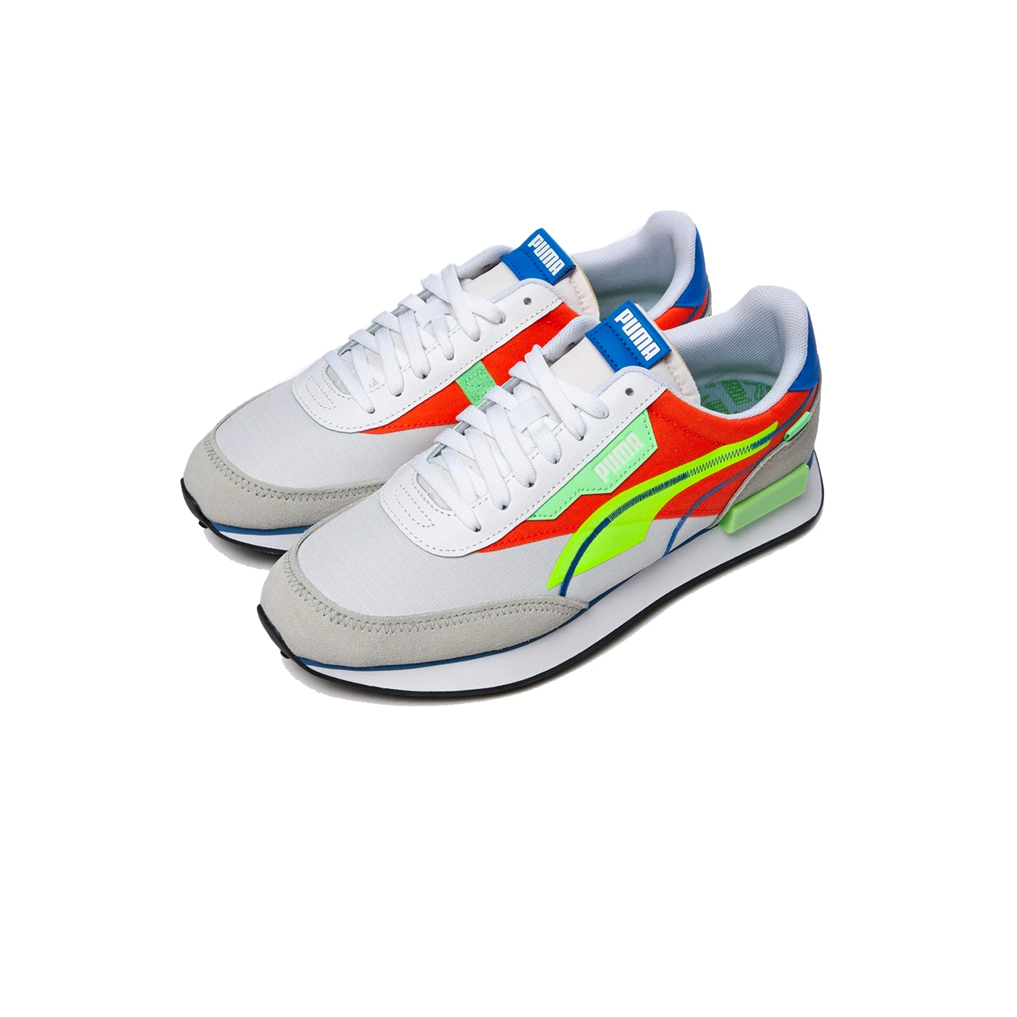 Puma Mens Future Rider Twofold SD Pop Shoes 'White/Yellow Alert' - Image 2