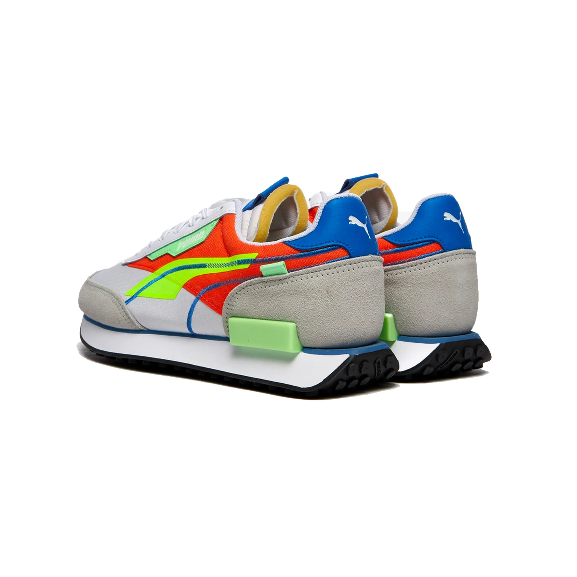 Puma Mens Future Rider Twofold SD Pop Shoes 'White/Yellow Alert' - Image 3