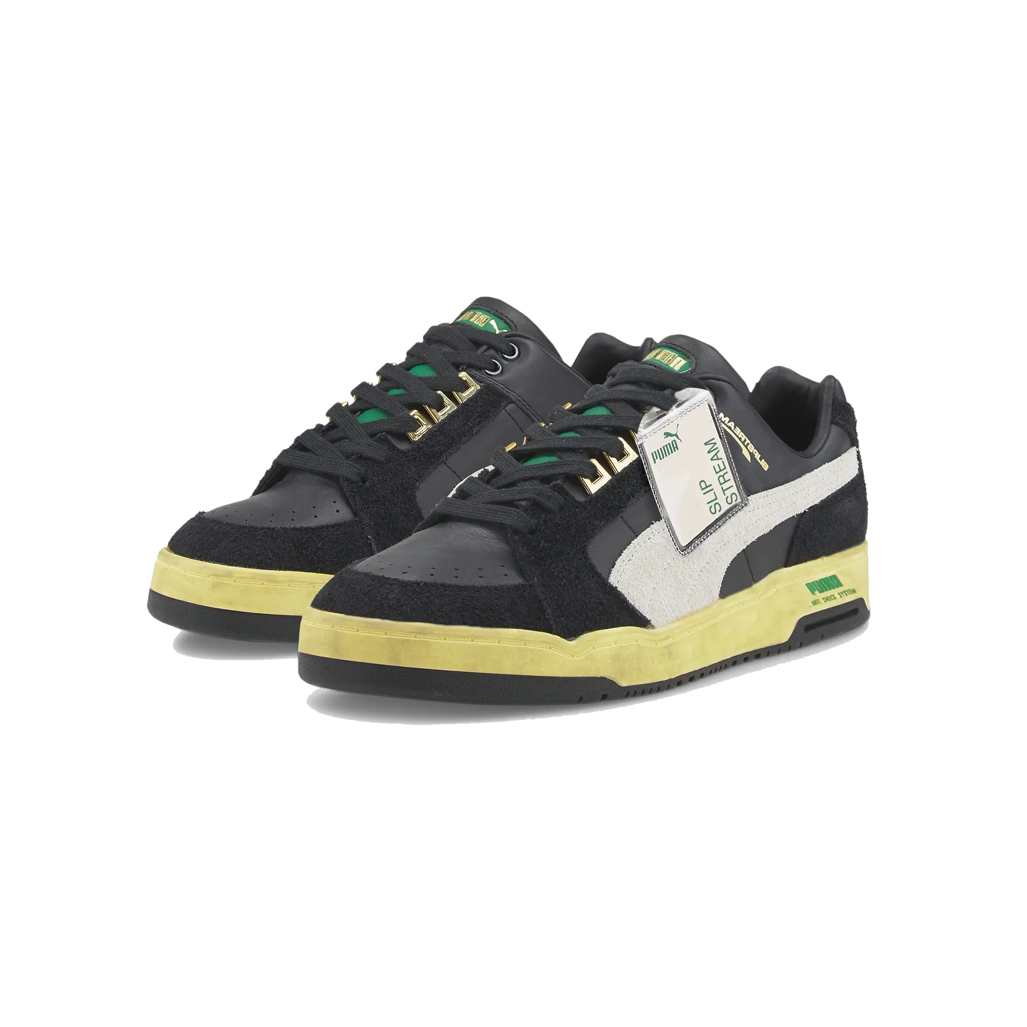 Puma Mens Slipstream Lo The NeverWorn Shoes 'Puma Black/ Whisper White' - Image 2