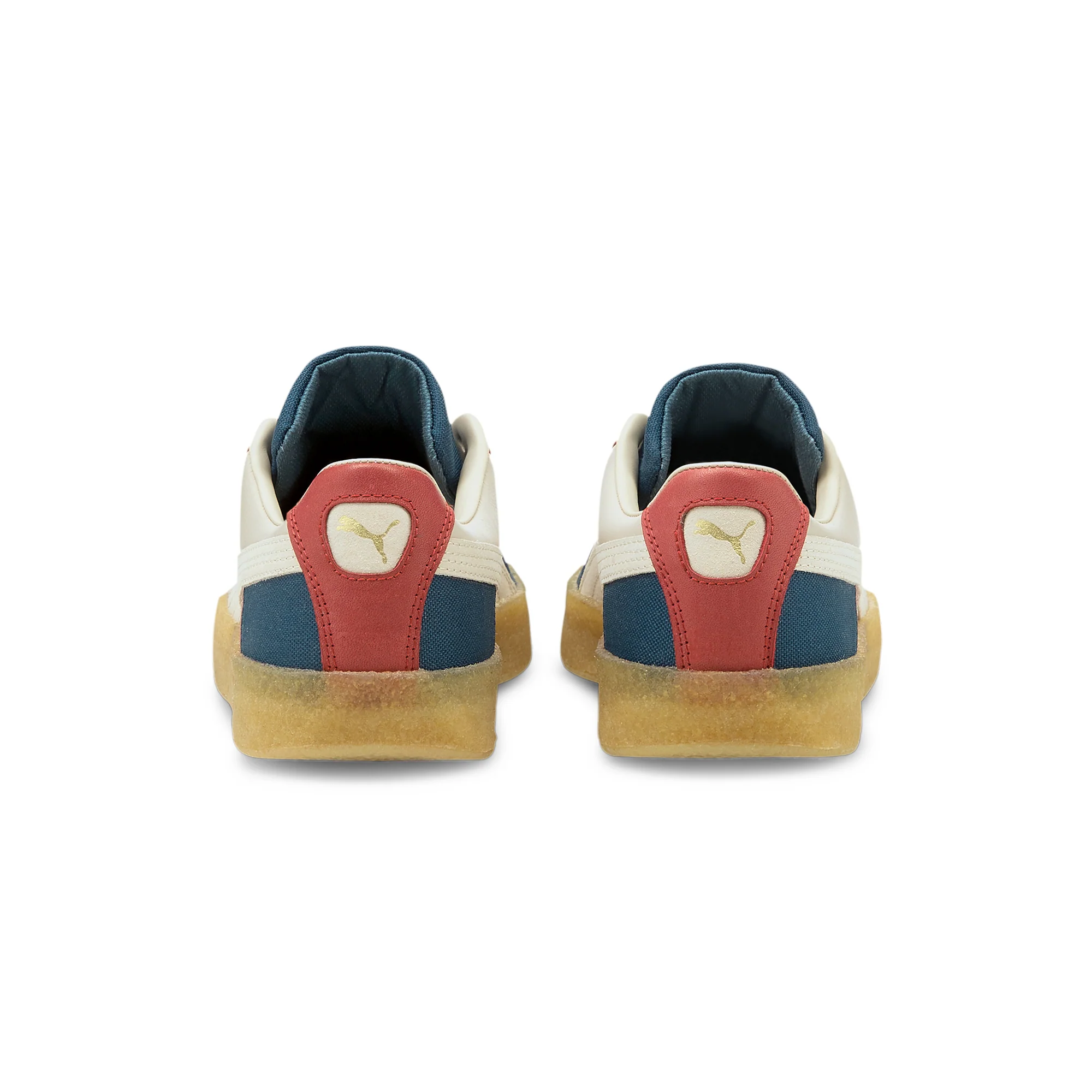 Puma Mens Suede Crepe Patch Shoes 'Peyote-Intense Blue' - Image 3