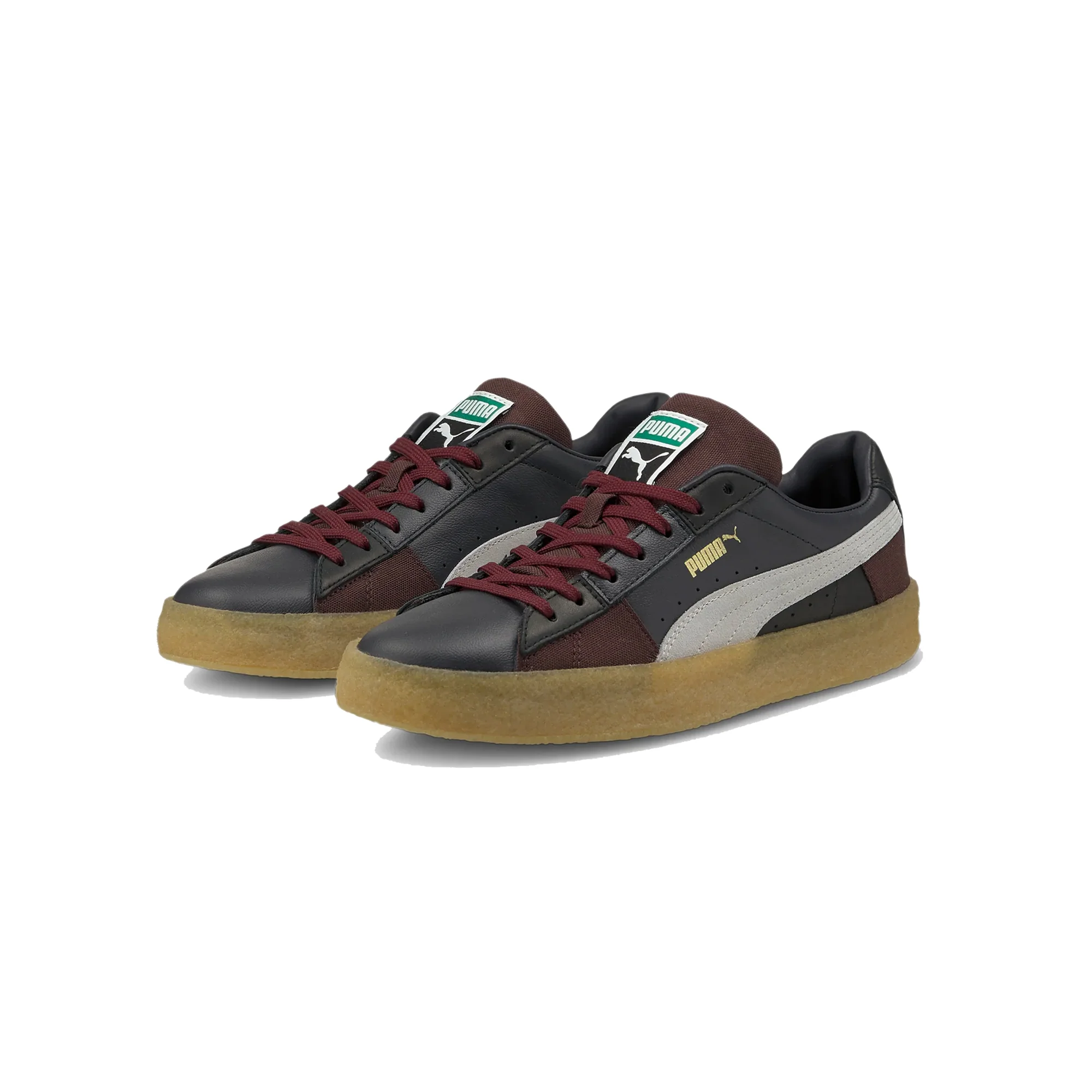 Puma Mens Suede Crepe Patch Shoes 'Ebony-Fudge' - Image 2