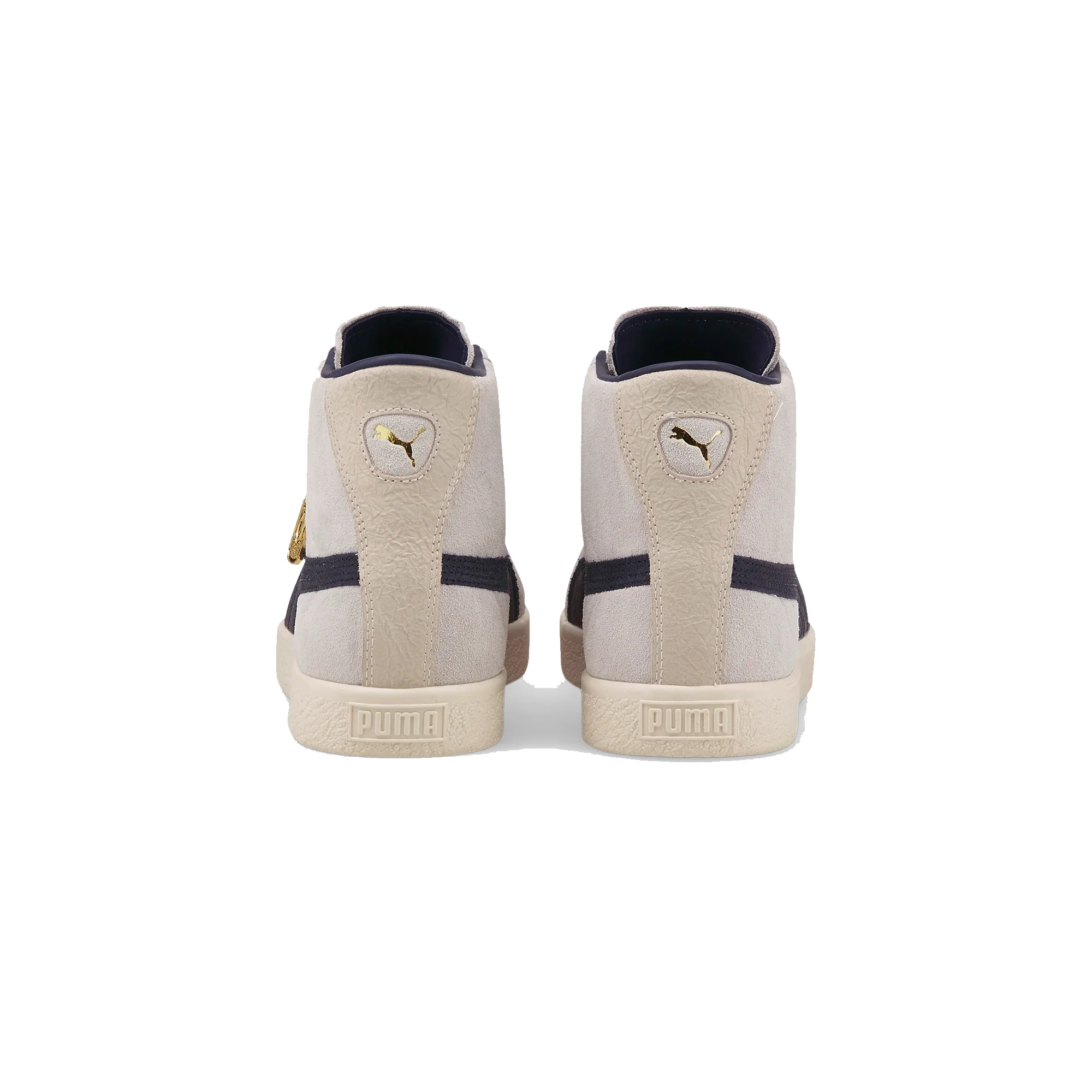 Puma Mens Suede Mid VTG RDL LB Shoes 'Puma White/Puma New Navy' - Image 3