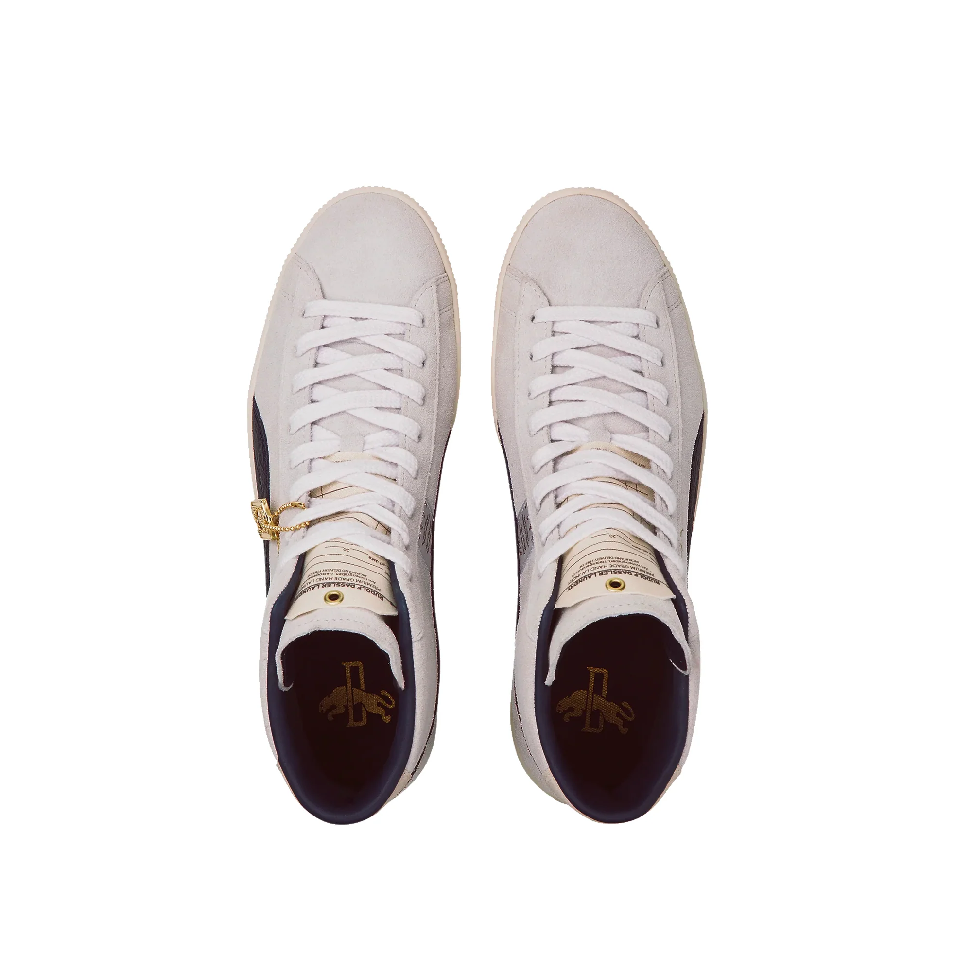 Puma Mens Suede Mid VTG RDL LB Shoes 'Puma White/Puma New Navy' - Image 4