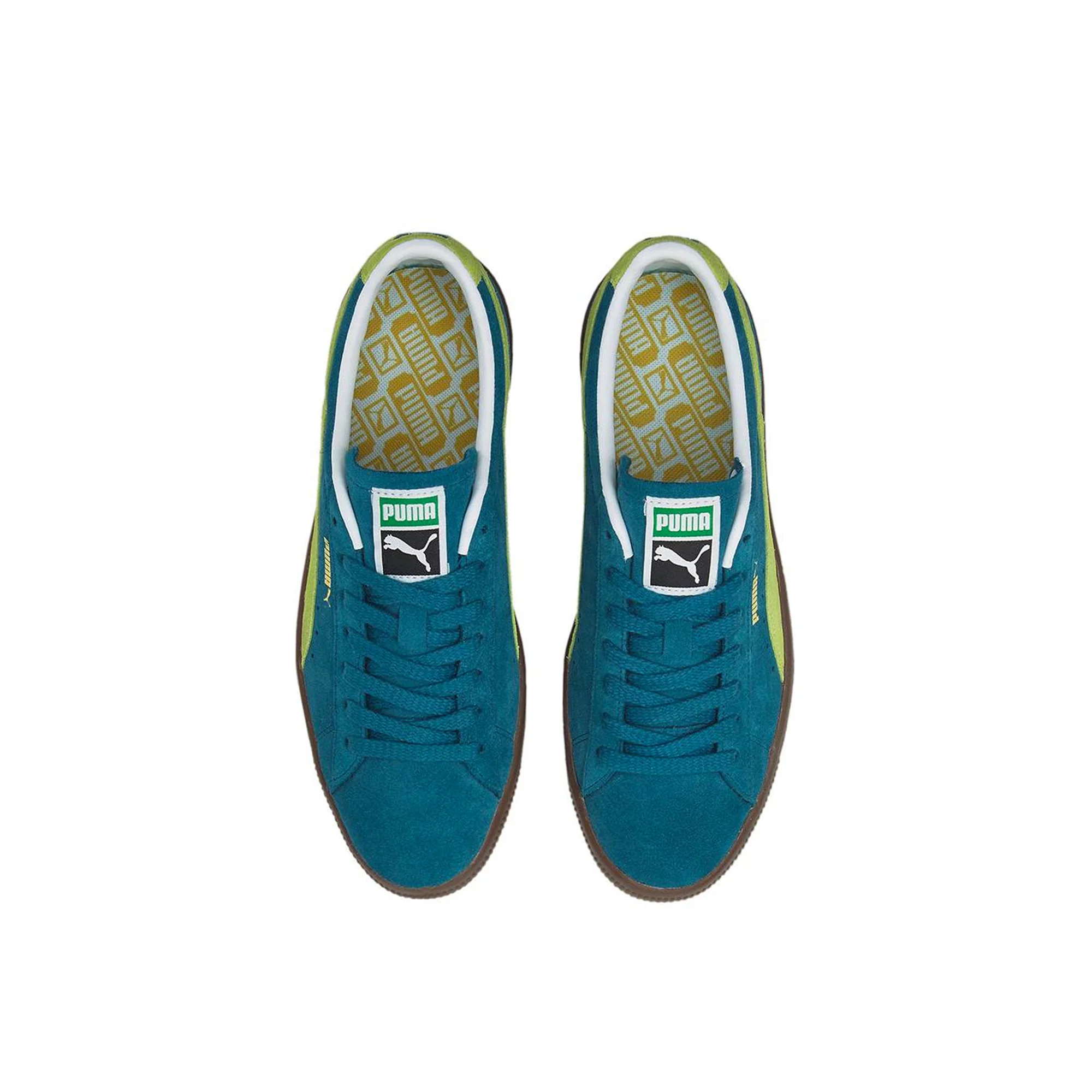 Puma Mens Suede VTG Shoes 'Blue Coral-Yellow Alert-Gum' - Image 4