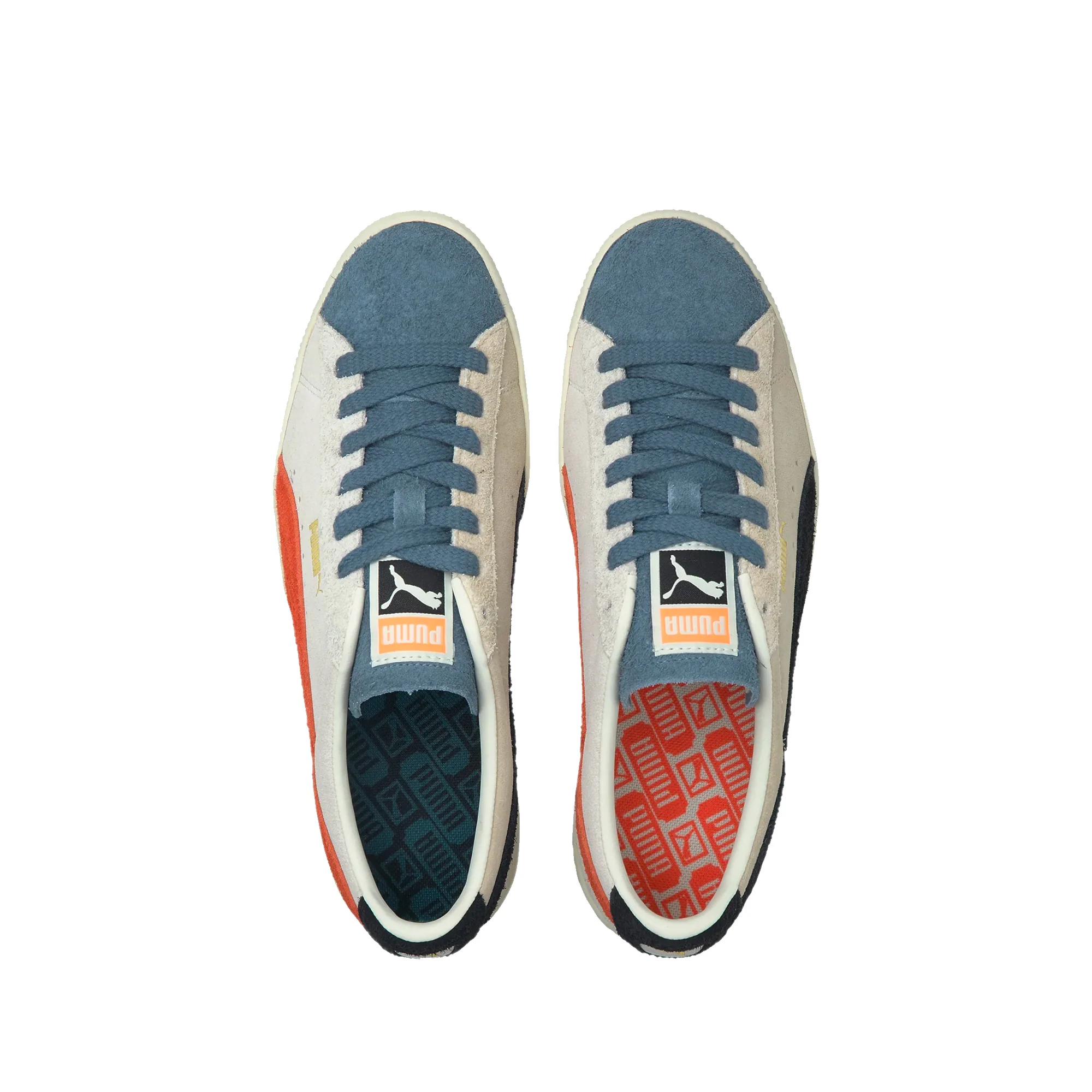 Puma Mens Suede VTG WTFormstripe Shoes 'Whisper White-Peyote-China Blue' - Image 4