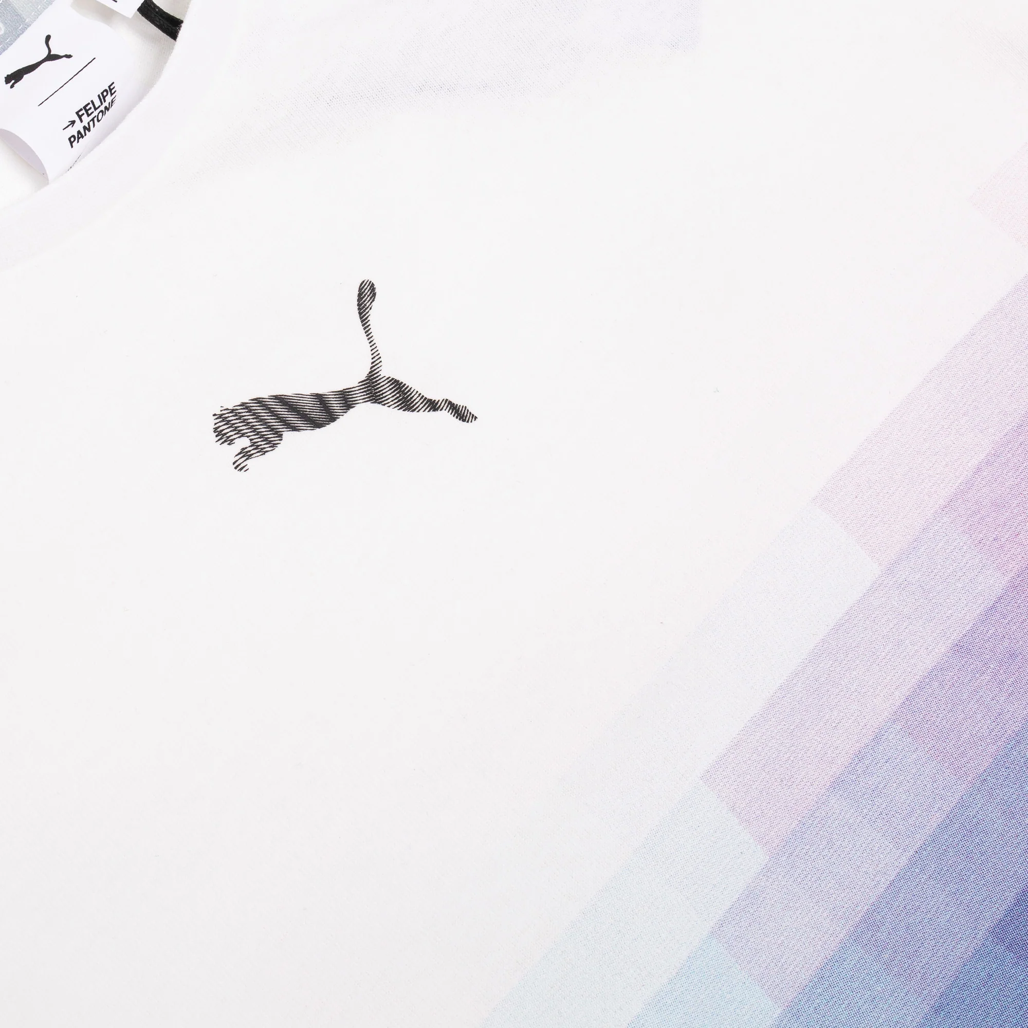 Puma x Felipe Pantone Womens Cropped Tee 'Puma White' - Image 3
