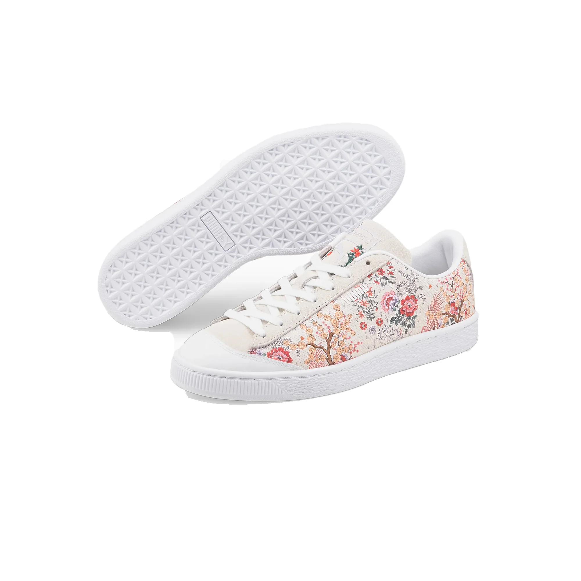 Puma x Liberty Womens Basket Shoes 'Birch' - Image 2