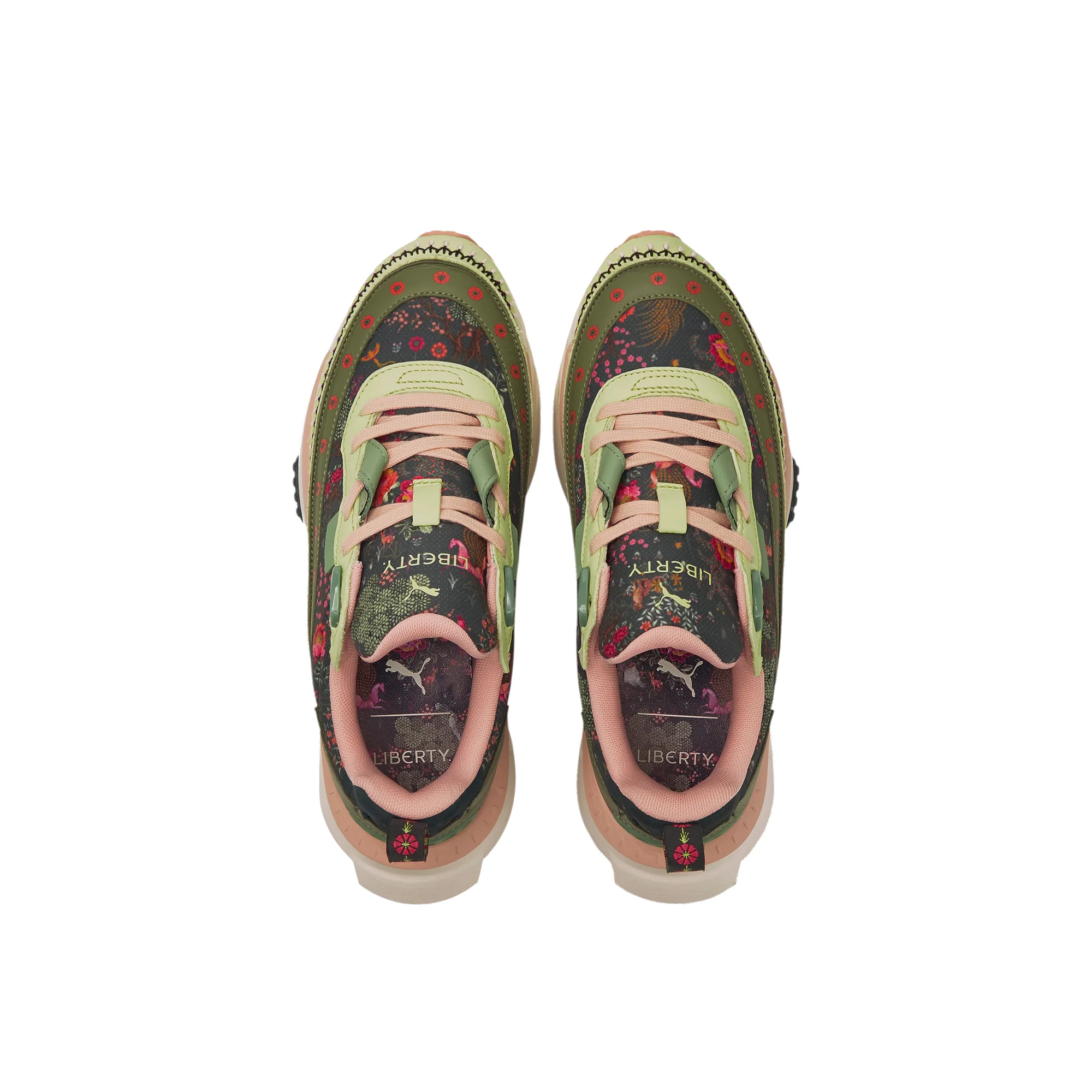 Puma x Liberty Womens Wild Rider 2 Shoes 'Beechnut-Olivine' - Image 4
