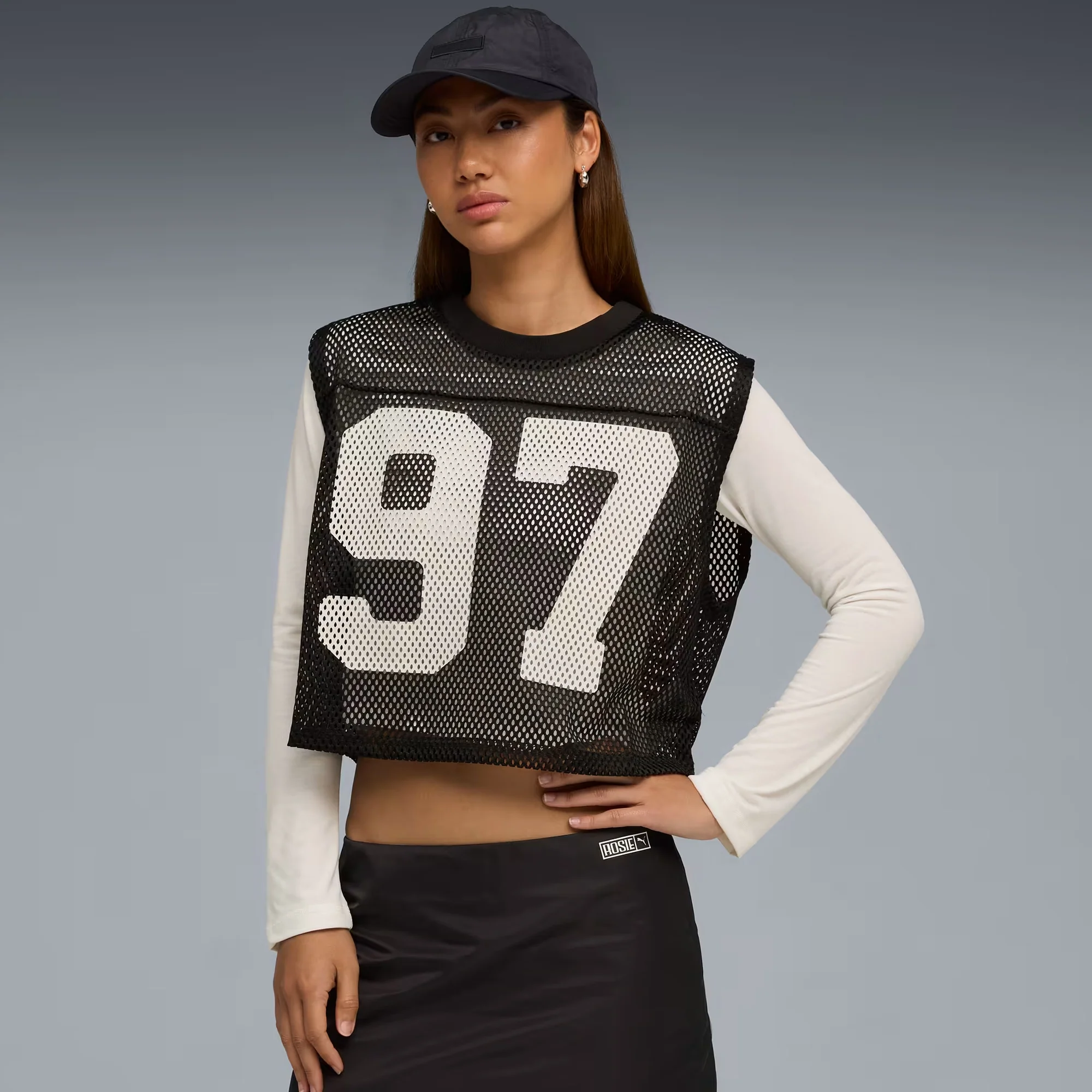 Puma x Rosé Womens Relaxed Mesh Top - Image 2