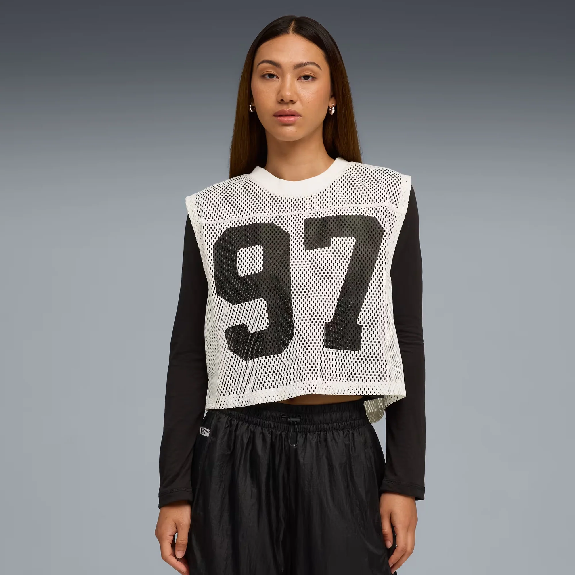 Puma x Rosé Womens Relaxed Mesh Top - Image 2