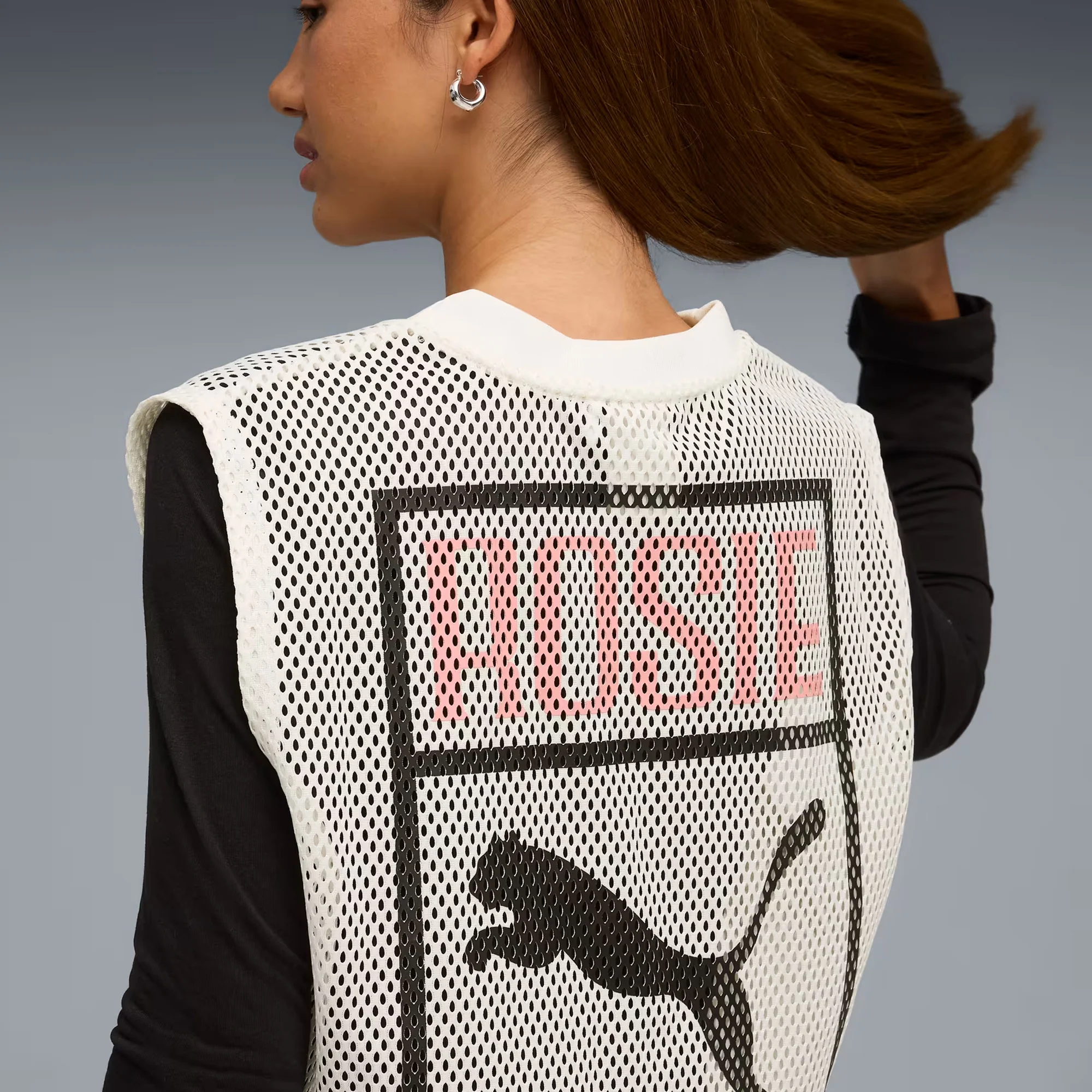 Puma x Rosé Womens Relaxed Mesh Top - Image 4