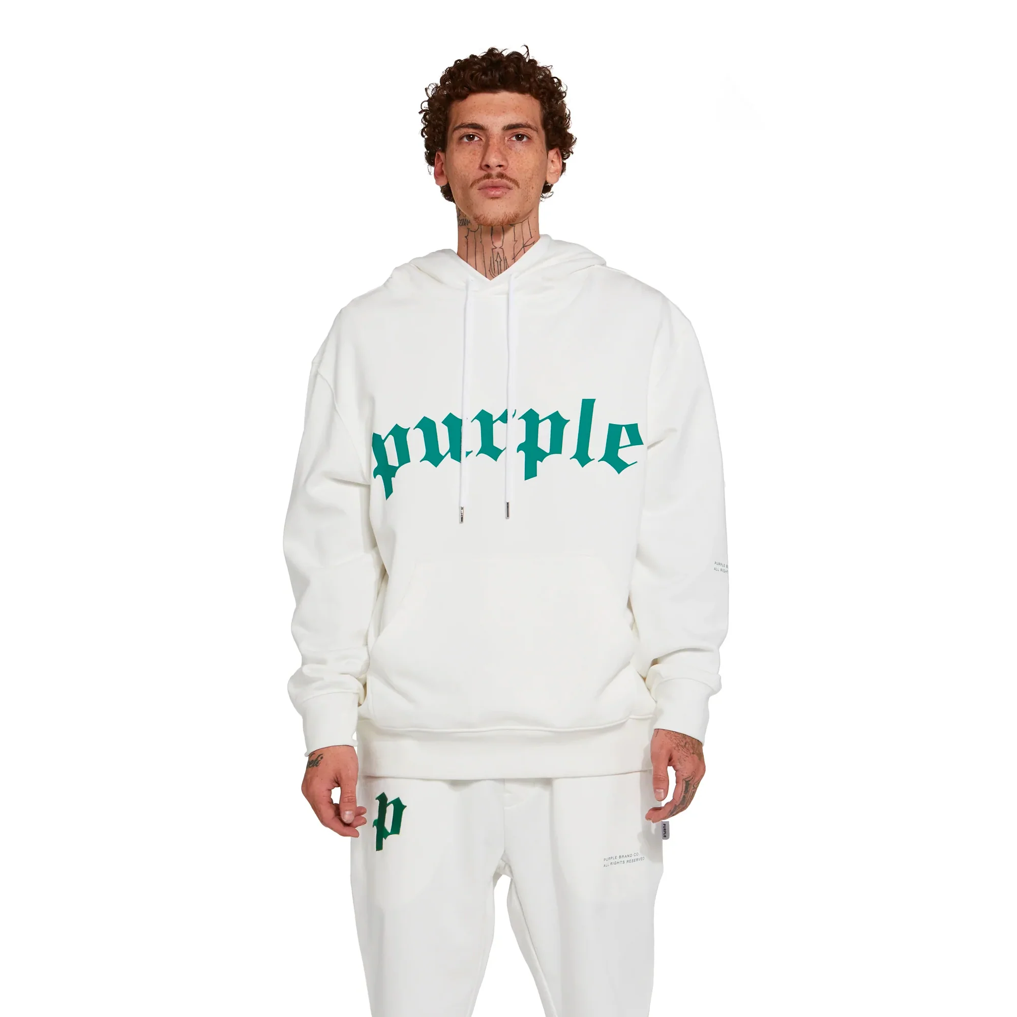 Purple Brand Mens Gothic Arch French Terry Pullover Hoodie - Image 2