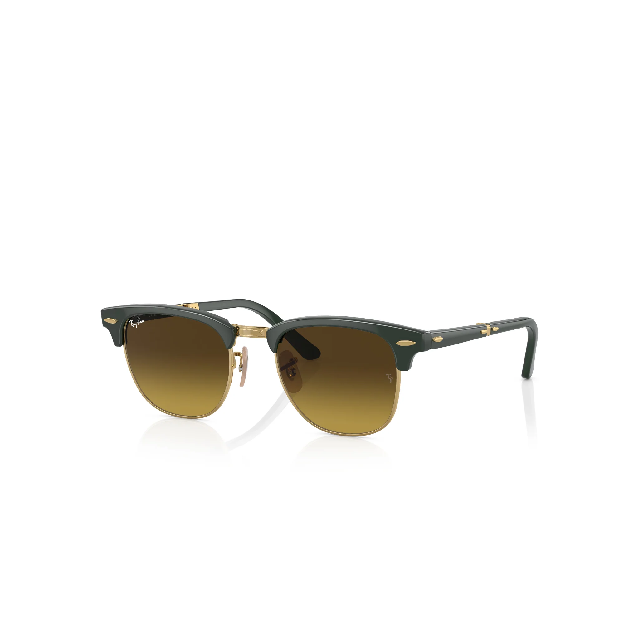 Ray-Ban Clubmaster Folding Green on Arista W/ Gradient Bro Sunglasses - Image 2