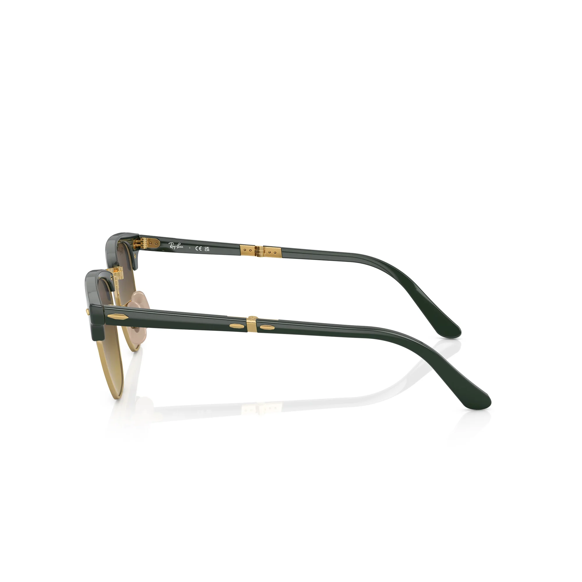 Ray-Ban Clubmaster Folding Green on Arista W/ Gradient Bro Sunglasses - Image 3