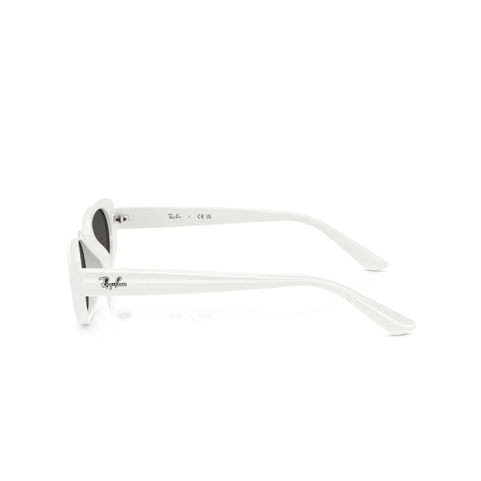 RAY-BAN RB4441D Polished White W/ Dark Grey Sunglasses - Image 3